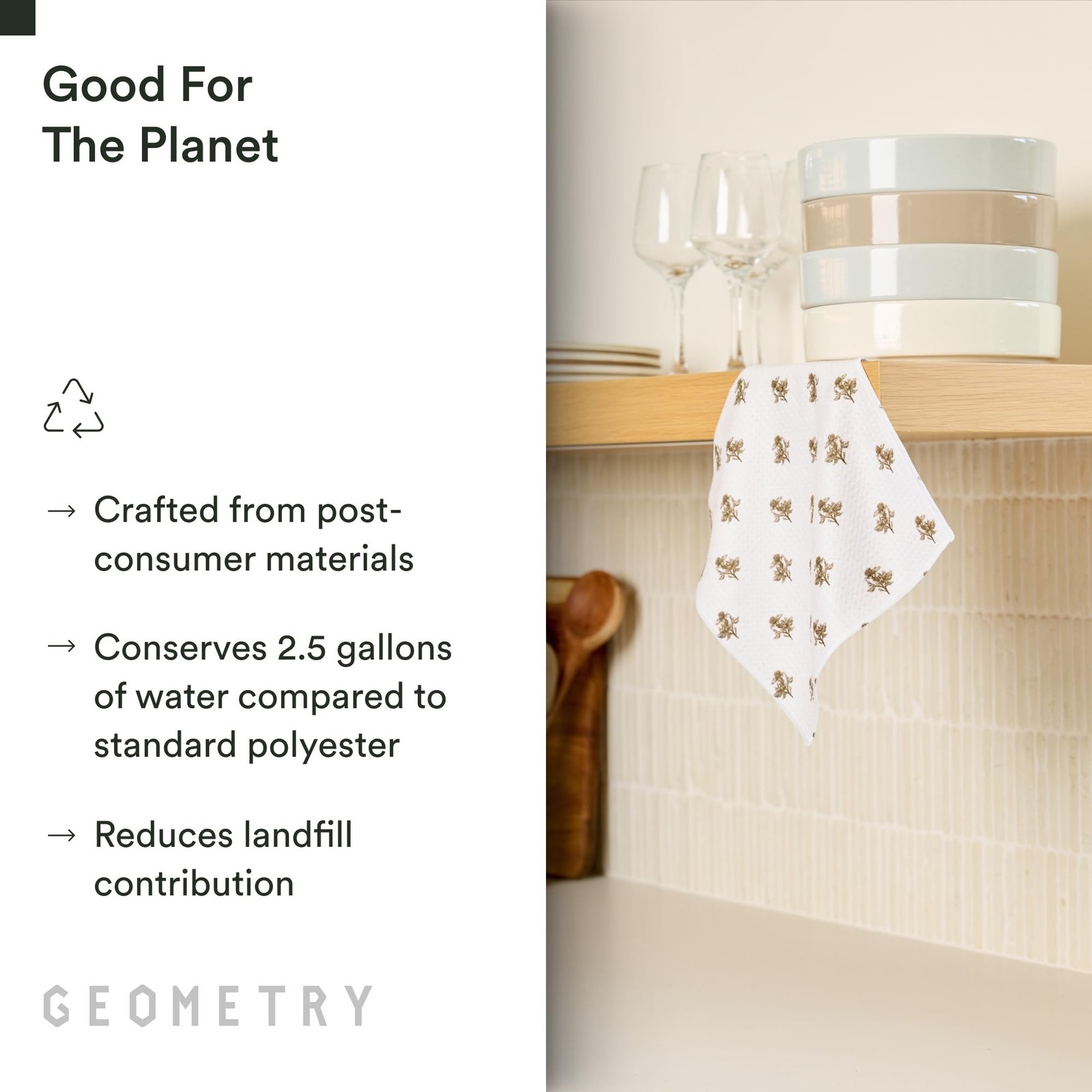 GEOMETRY Dishcloth – Evergreen Collection – Quick-Dry, Ultra-Absorbe
