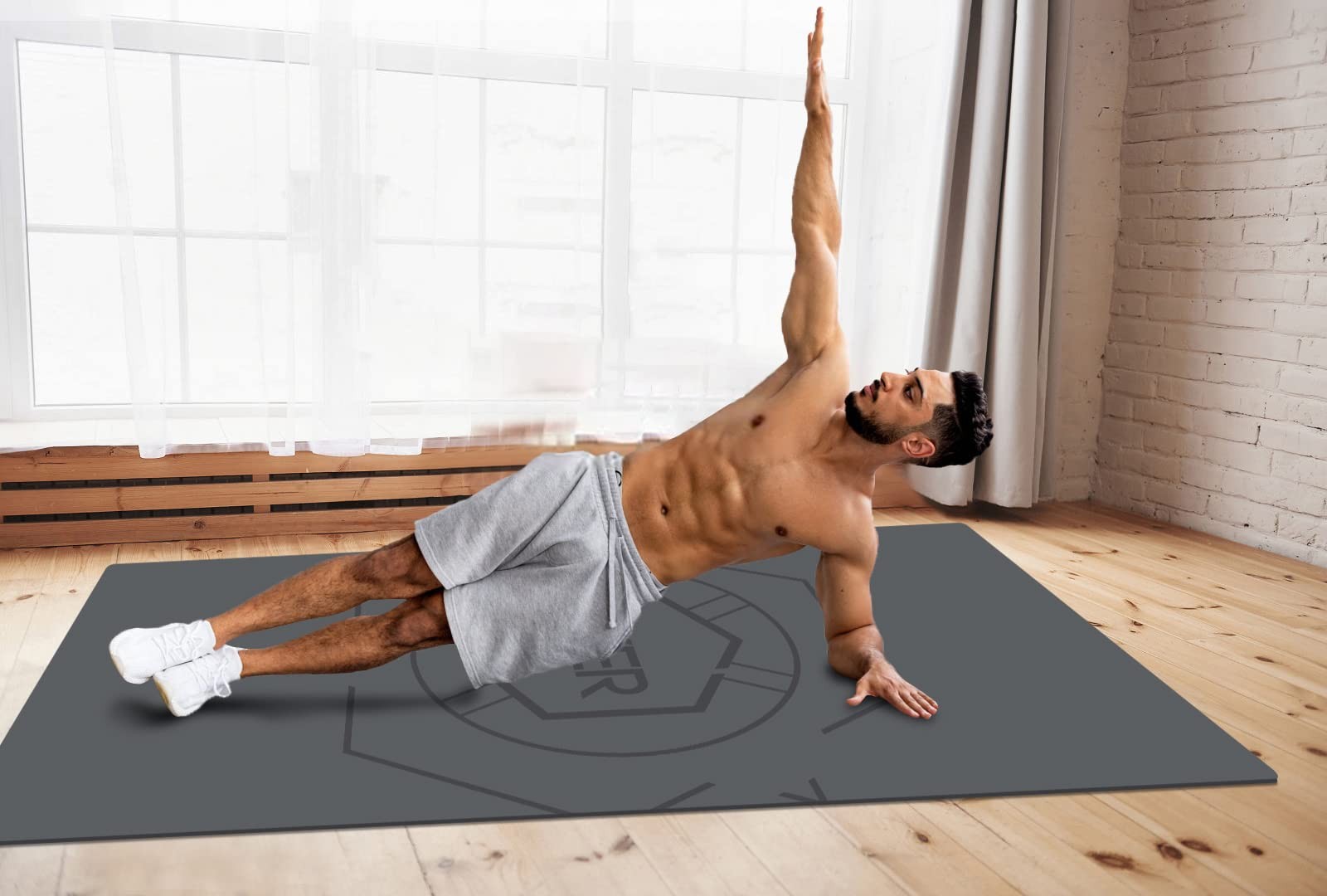Large Exercise Mat (6&rsquo;x 3&prime;), Extra Wide Workout Mat for Men and Women, Yoga M…