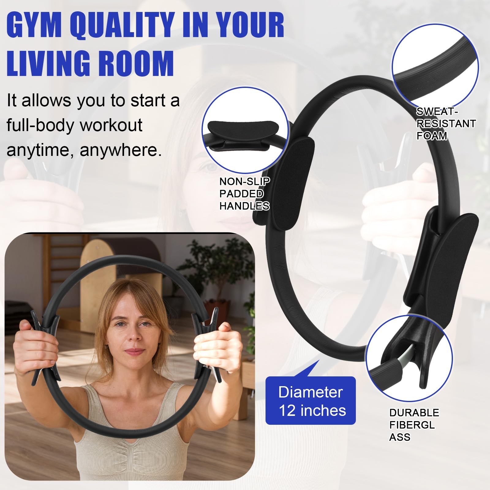 10 Pcs Pilates Ring Blocks Set Women Home Yoga Equipment Accessories Circle