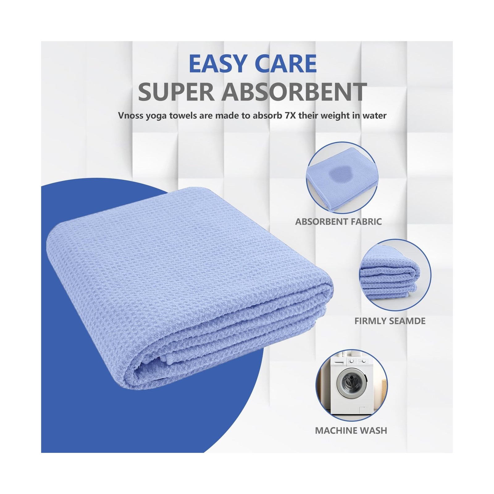Hot Yoga Towel – Microfiber Non Slip Yoga Mat Towel with Grip D… Fast USA SHIP