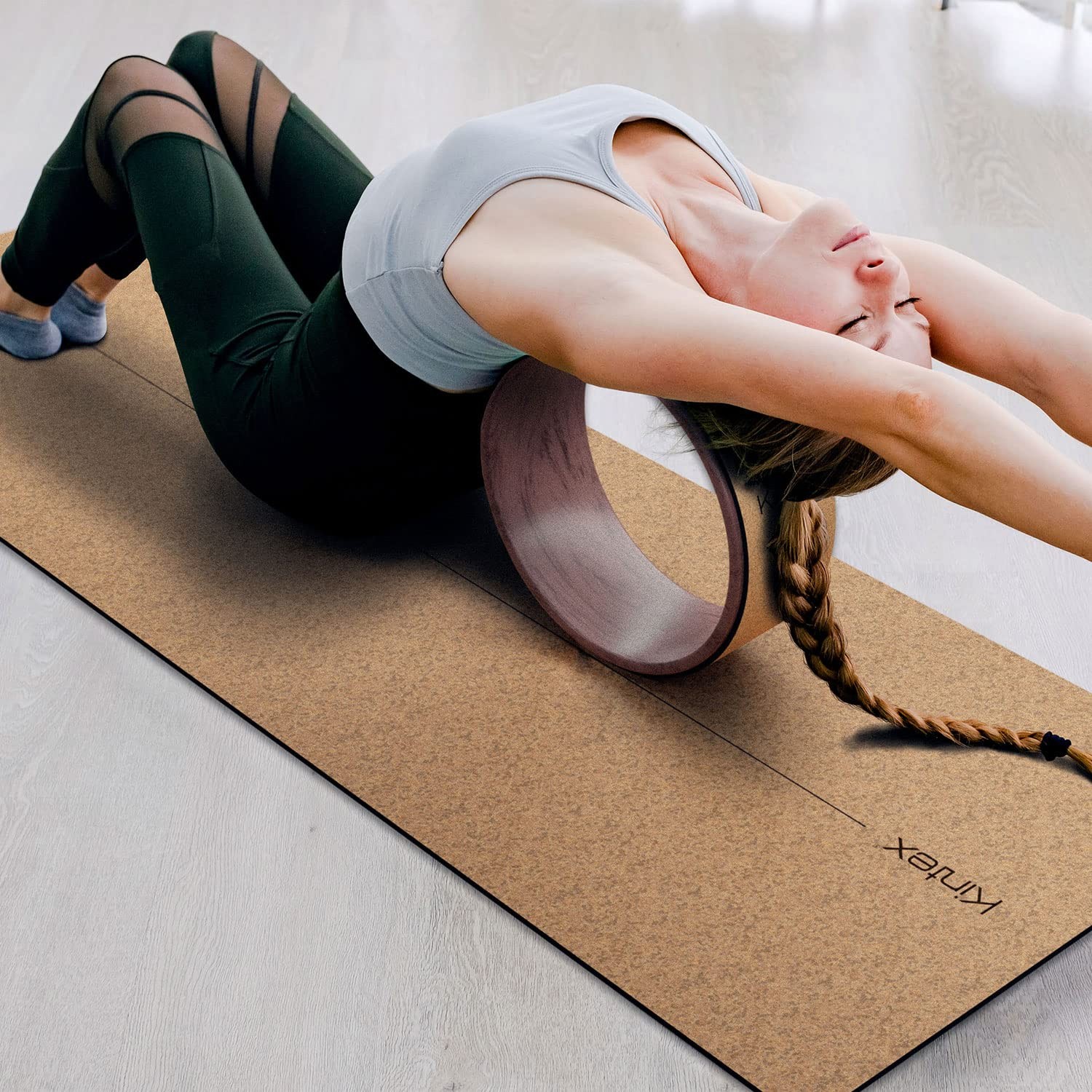 Cork Yoga Bike, 33cm, Pilates, Gymnastics, Fitness, Sturdy and Non Slip