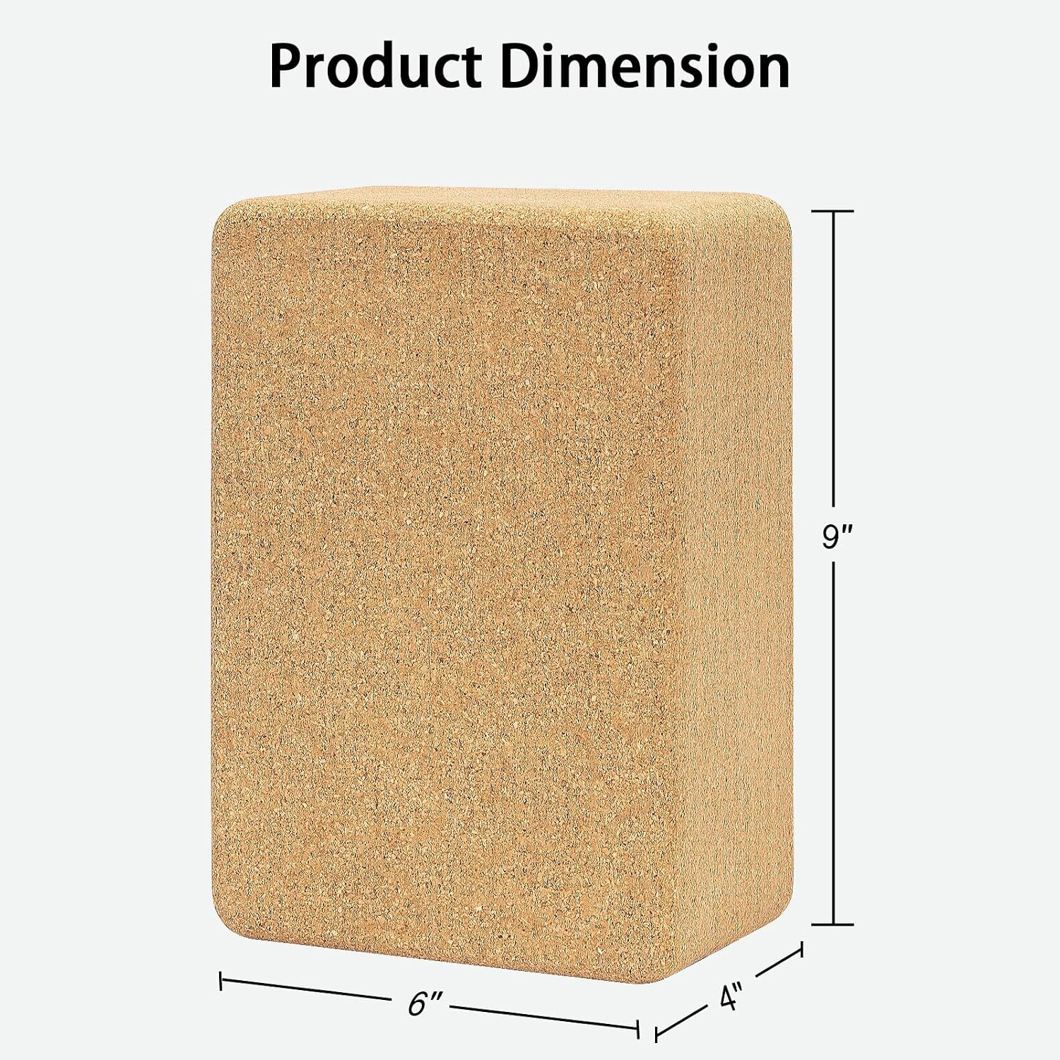 Hatha Yoga Cork Yoga Block, Natural Cork from Portuguese, Premium Brick, Eco-Fri