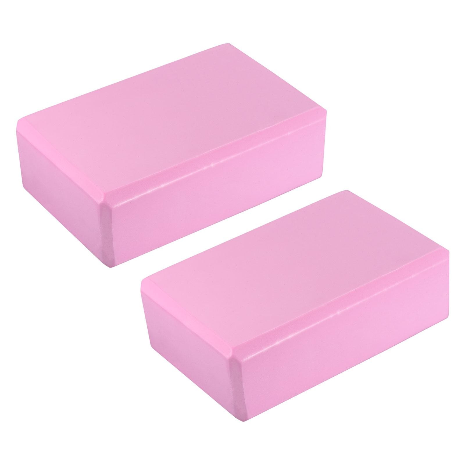 Yoga Block 9&Prime; x 6&Prime; x 3&Prime; Lightweight High Density EVA Foam Brick, Pink 2pcs