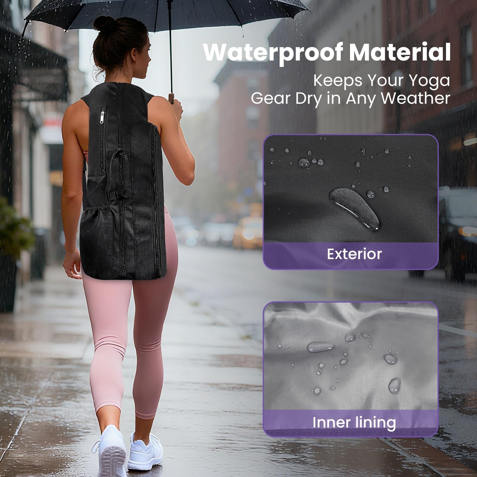 Yoga Mat Bag Backpack For Women Men MultiPockets Carrier For Gym Pilates