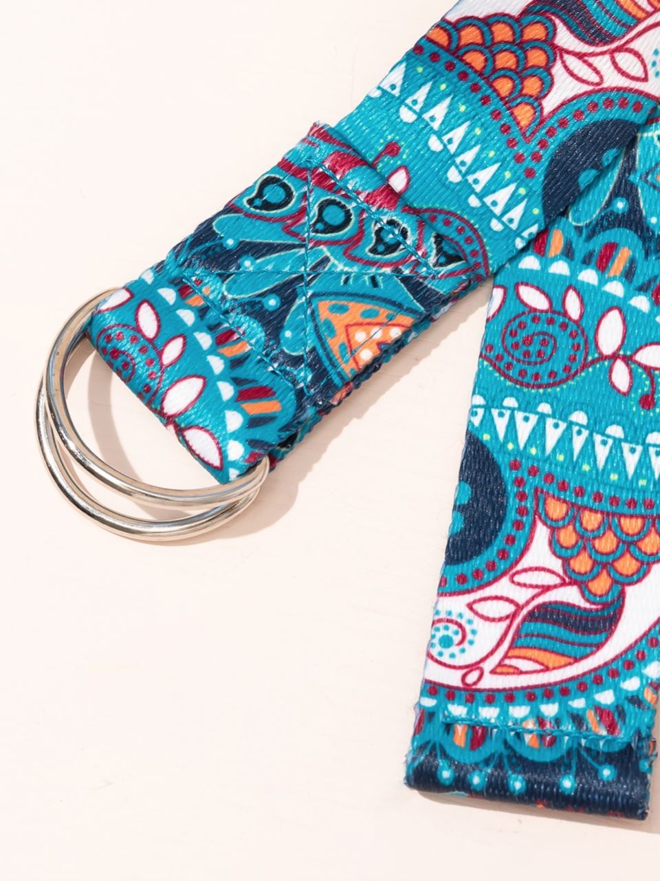 Yoga D-Ring Cotton Resistance Stretching Belt Multicolor