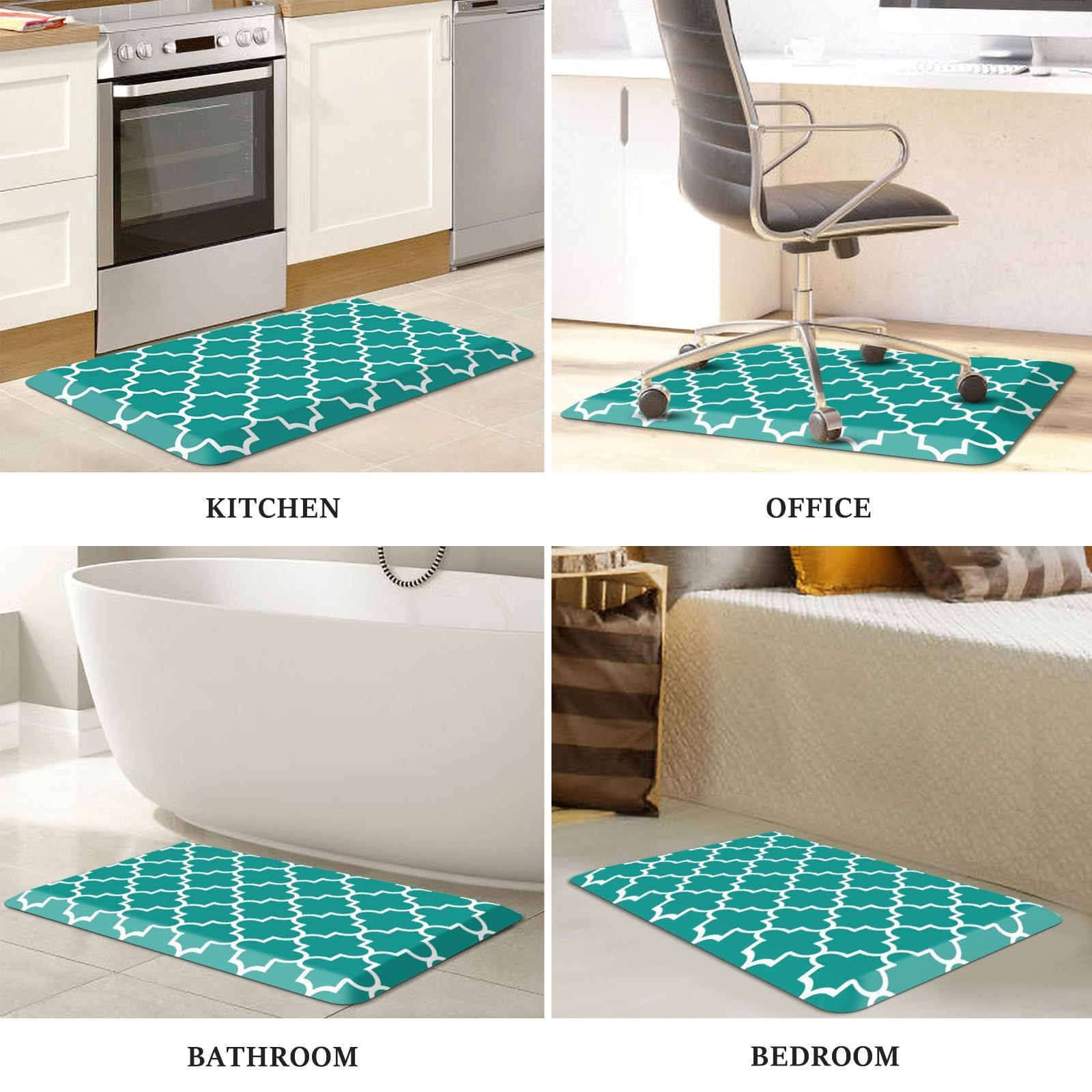 WISELIFE Anti Fatigue Floor Mat – 4/5 36&Prime;L x 22&Prime;W x 0.8&Prime;Th, Stylish Green