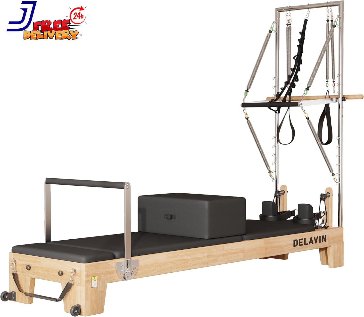Pilates Reformer for Home Gym Solid Wood Pilates Reformer Machine with Spring Ju