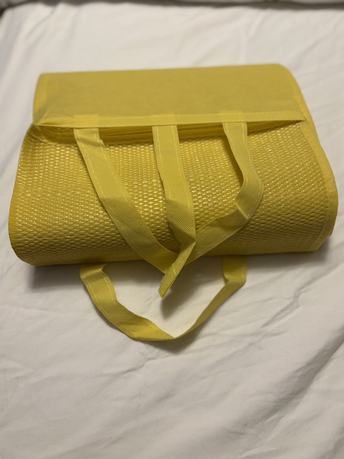 Yellow Beach / Yoga Mats Inflatable Pillow Attached Carry Straps New* Lot #4