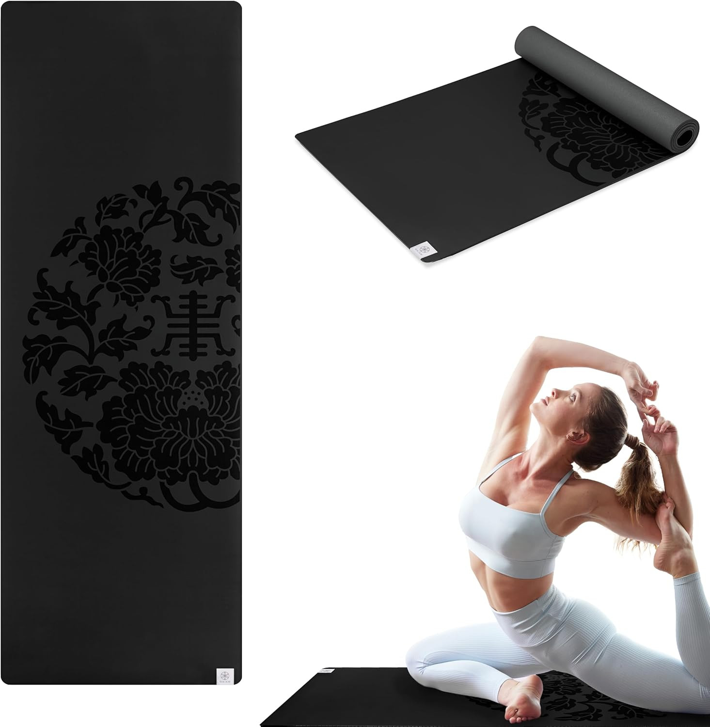 Gaiam Dry-Grip Yoga Mat – 5Mm Thick Non-Slip Exercise & Fitness Mat for Standard