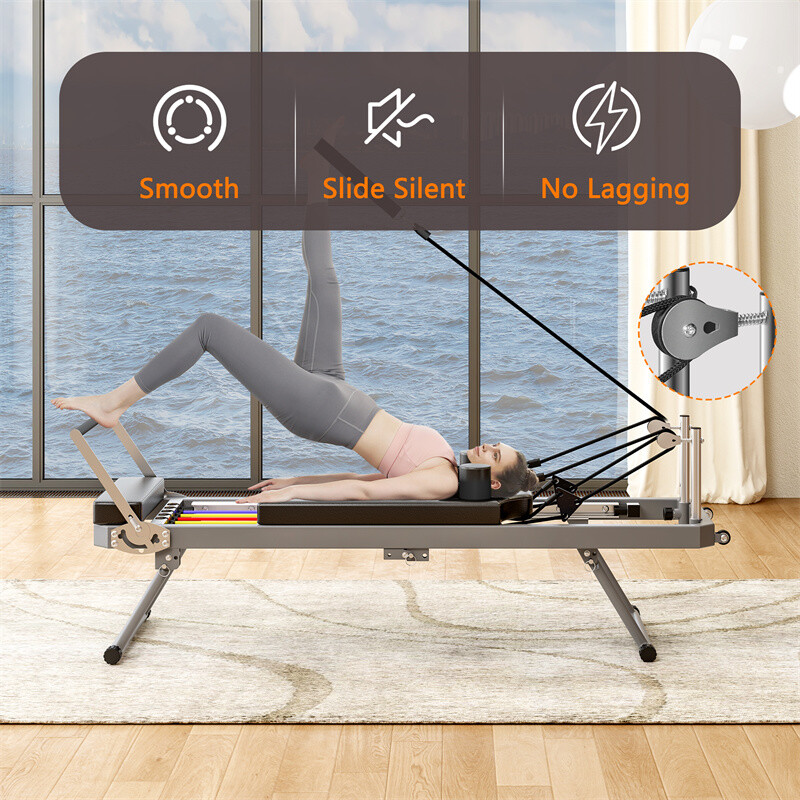 Pilates Reformer Machine Portable Foldable Pilate Machine Bed Exercise Strength