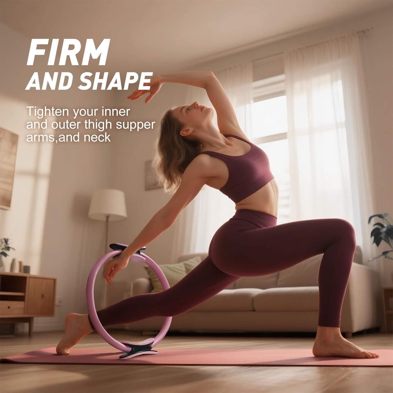 Women&rsquo;s Home Pilates Set: Pilates Ring and Ball Combo W/Res Bands, Starter Kit