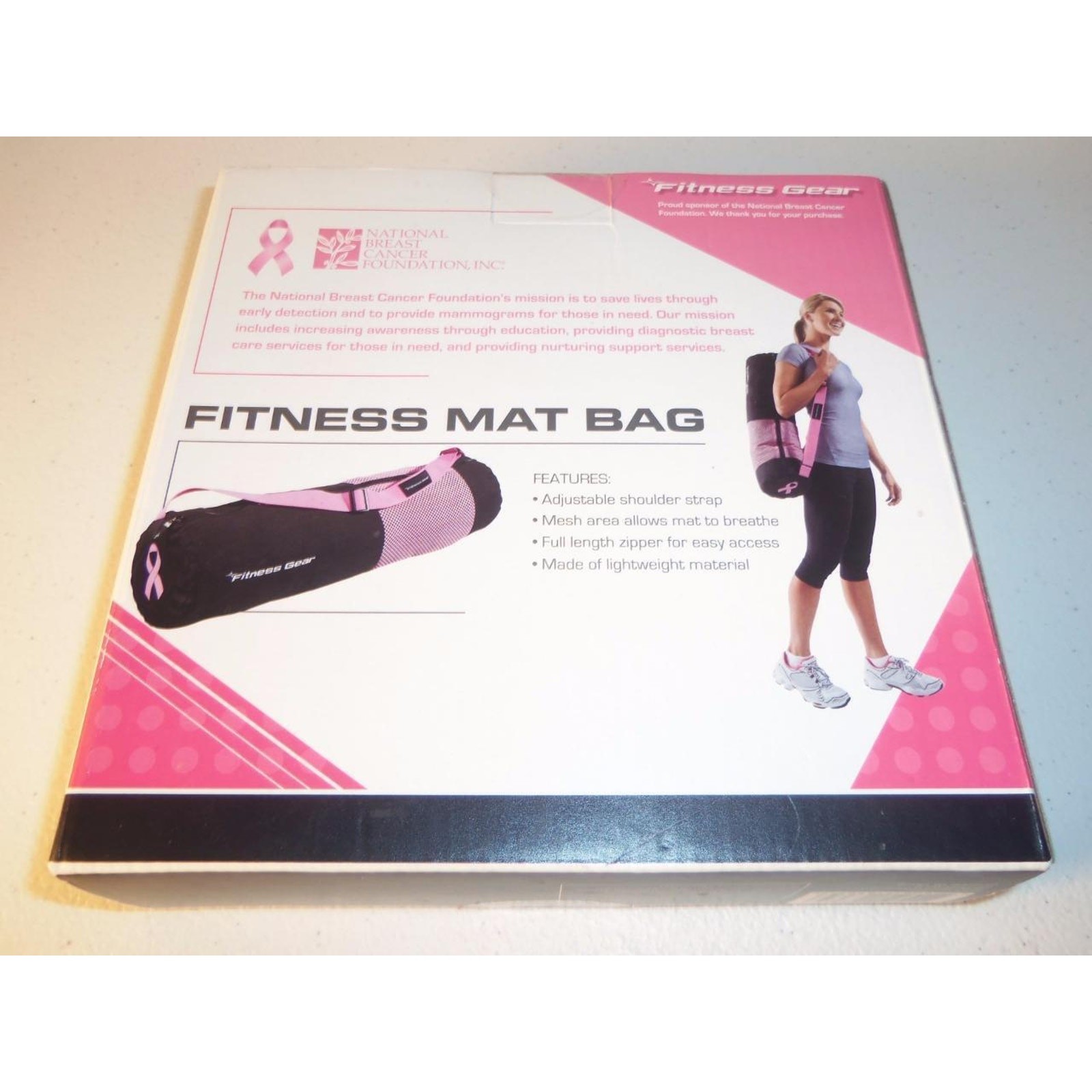 Fitness Gear Mat Bag New Pink Ribbon -0815T22