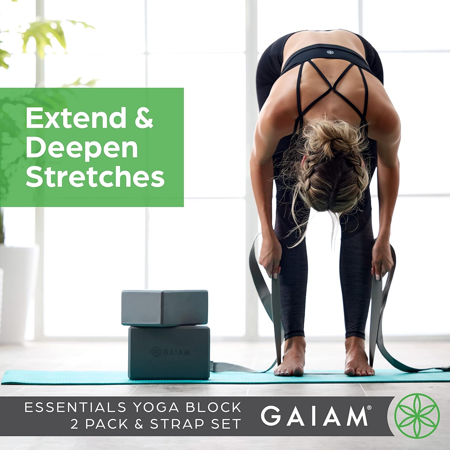 Gaiam Yoga Block – Supportive Latex-Free Eva Foam – Soft Non-Slip Surface with B