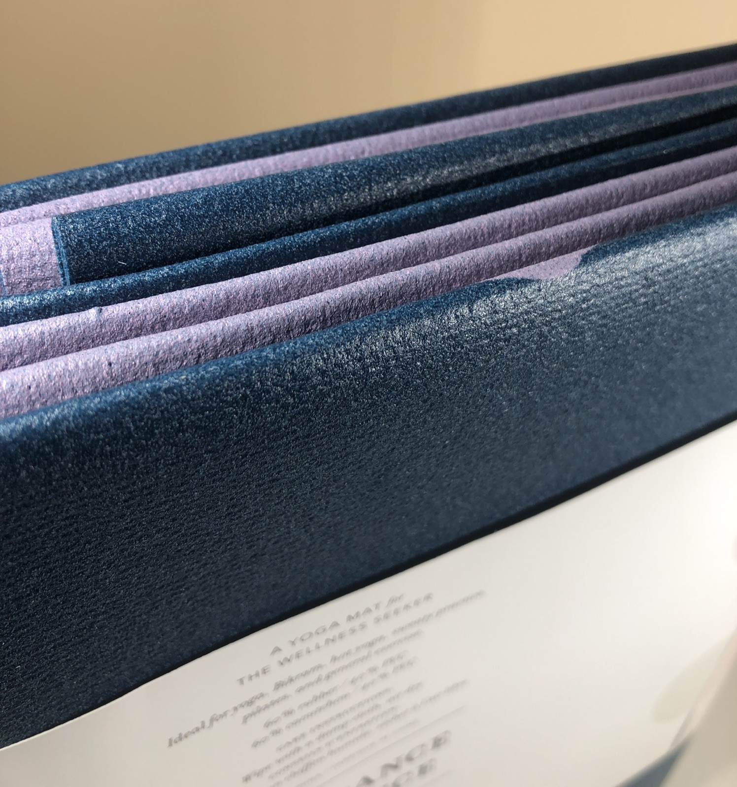 New ANTHROPOLOGIE 24” x 68” Blue & Purple Live Mindfully TRAVEL YOGA MAT