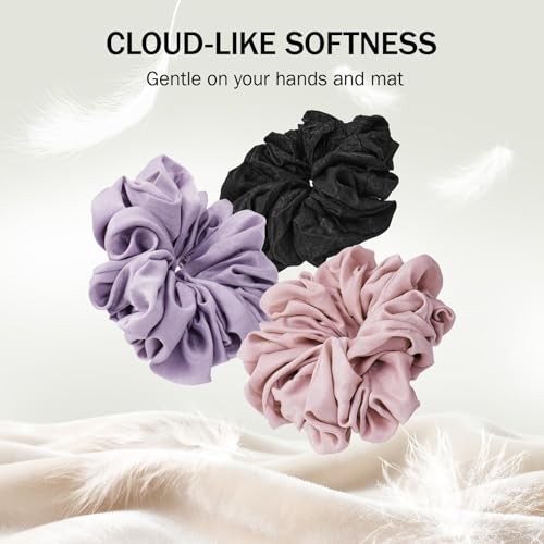 Yoga Mat Scrunchie,Style & Cute Mat Holder,Stretchable Velvet Fabric Fit Pink