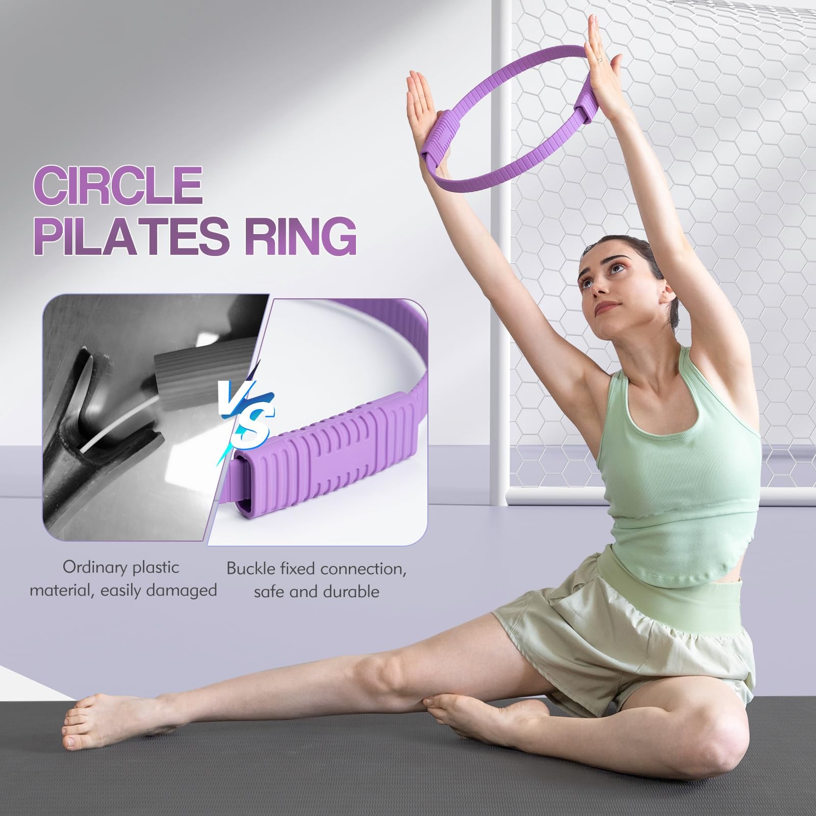 Pilates Ring, 13.5 Inch Circle Ring for Toning Thighs, Legs, Arms & Core, Pil…