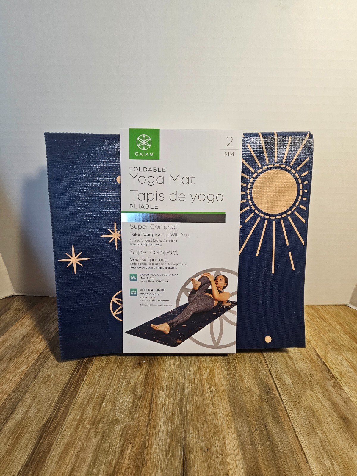 New Gaiam Folding Yoga Mat Midsummer Nights 2 Mm