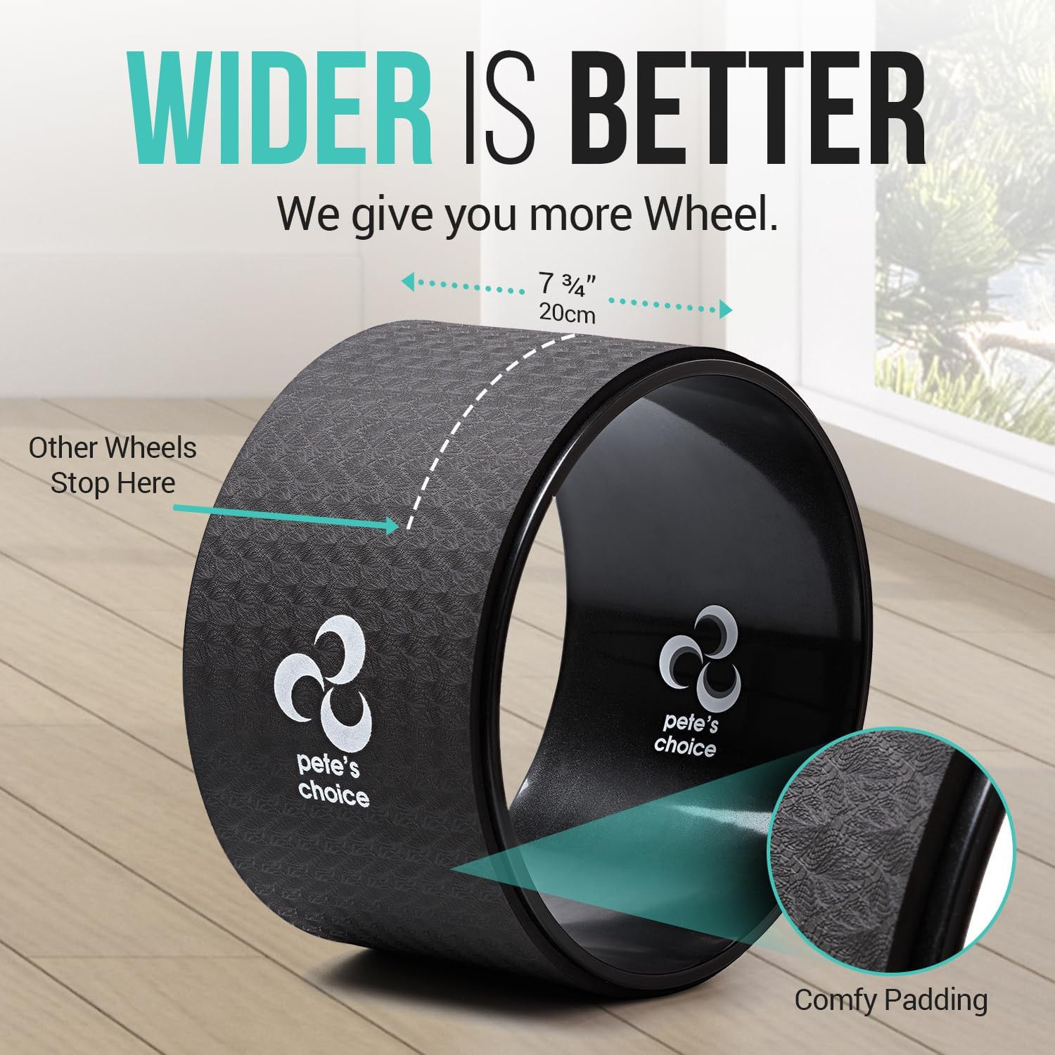 Extra Wide Yoga Wheel, Mini Yoga Wheel – Beginner Friendly Yoga Kit. More Comfor