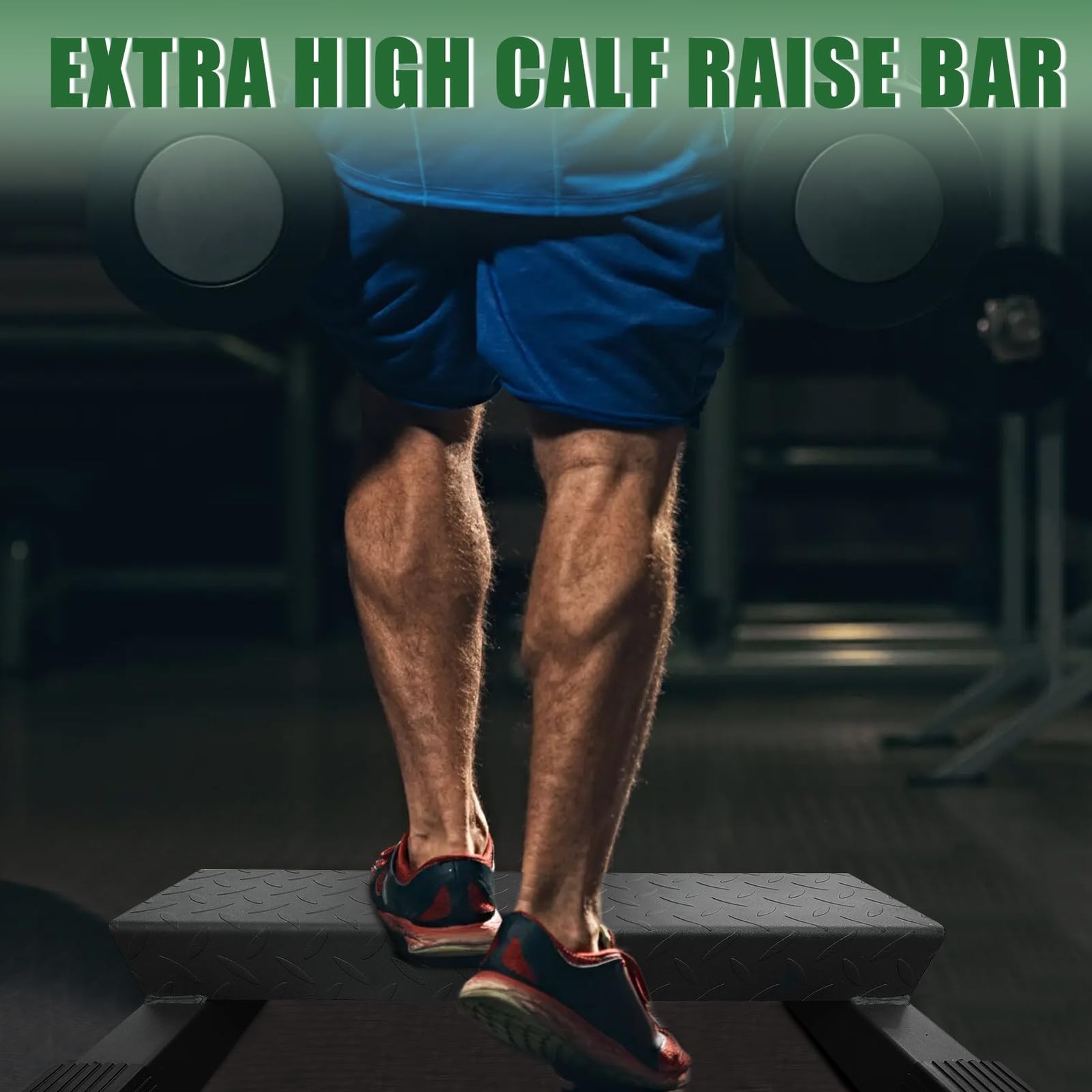 BLUSLM Upgraded Calf Raise Bar, Wide and High Squat Machine for Leg Stretchin…