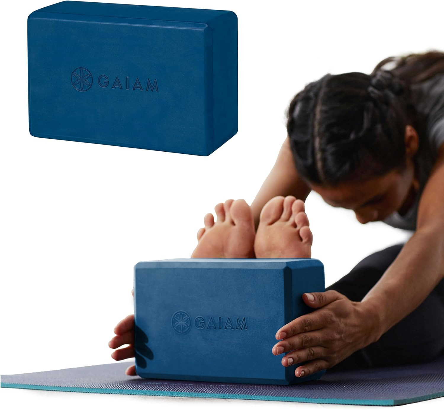 Gaiam Yoga Block – Supportive Latex-Free Eva Foam – Soft Non-Slip Surface with B