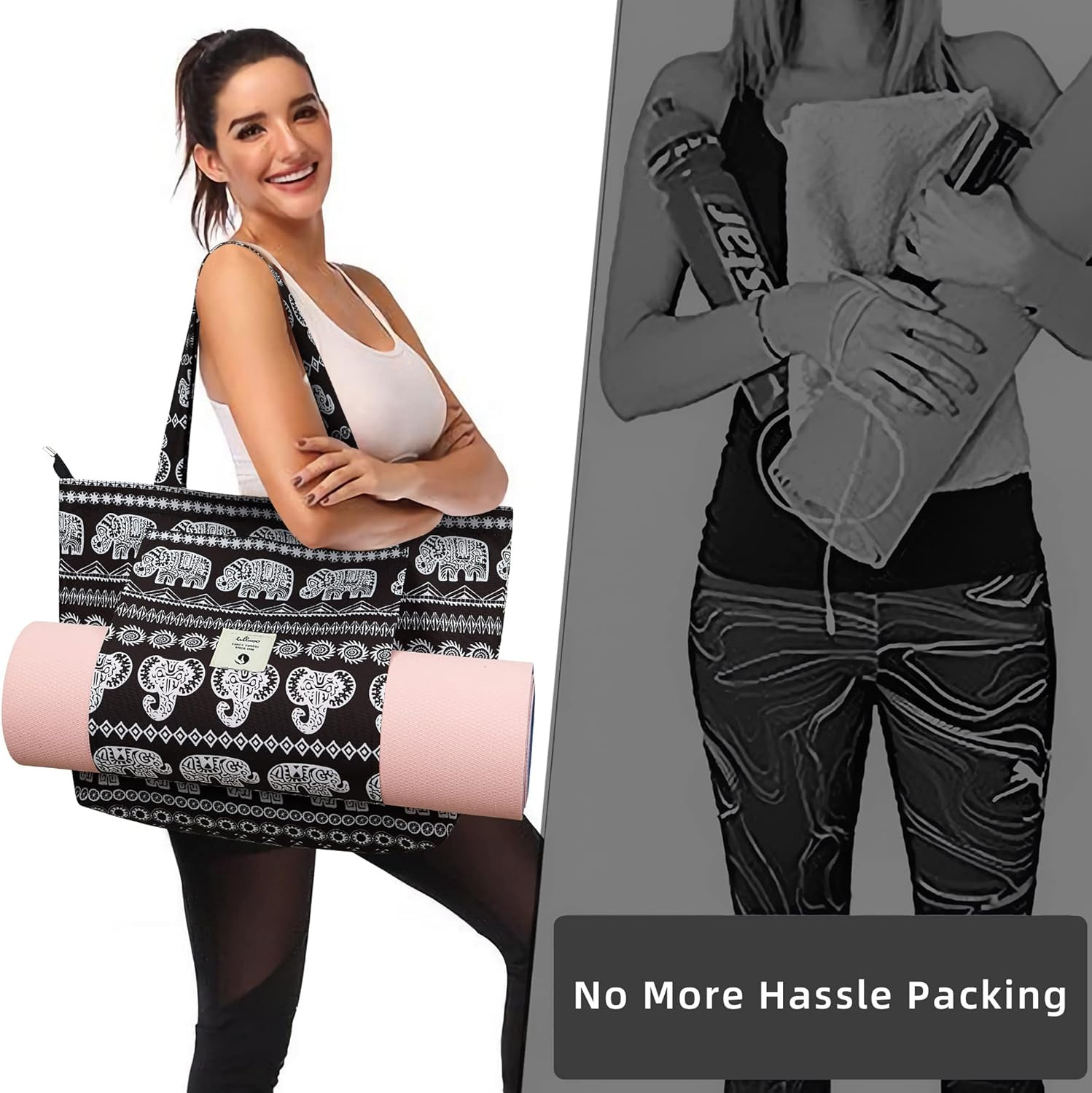 Yoga Bags for Women with Yoga Mats Bags Carrier Carryall Canvas Tote for Pilates