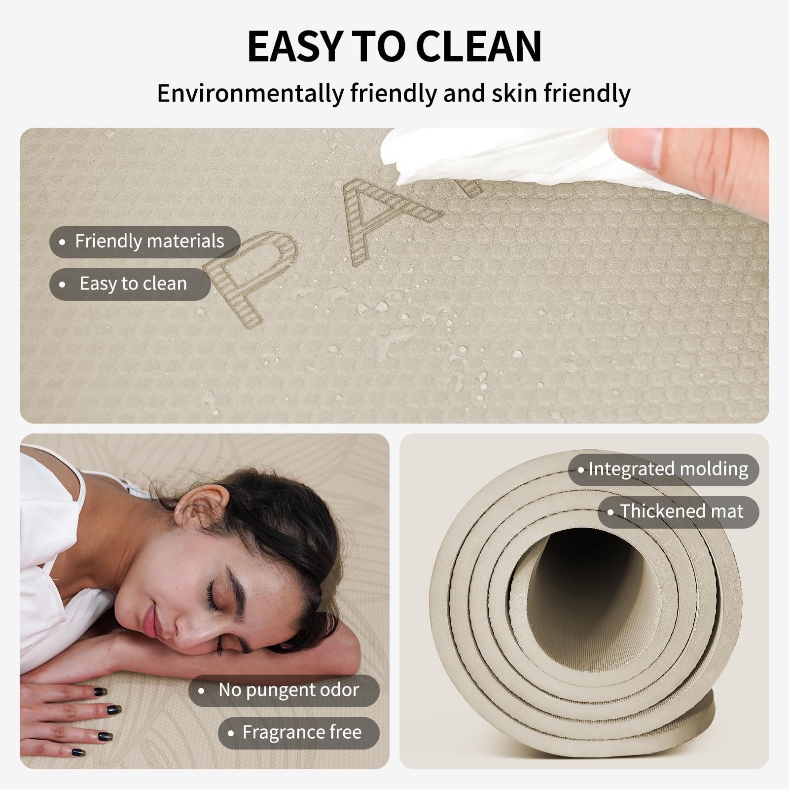 PAIDU Large Yoga Mat-72’x36’x0.4’ Extra Width ＆ Thick,C