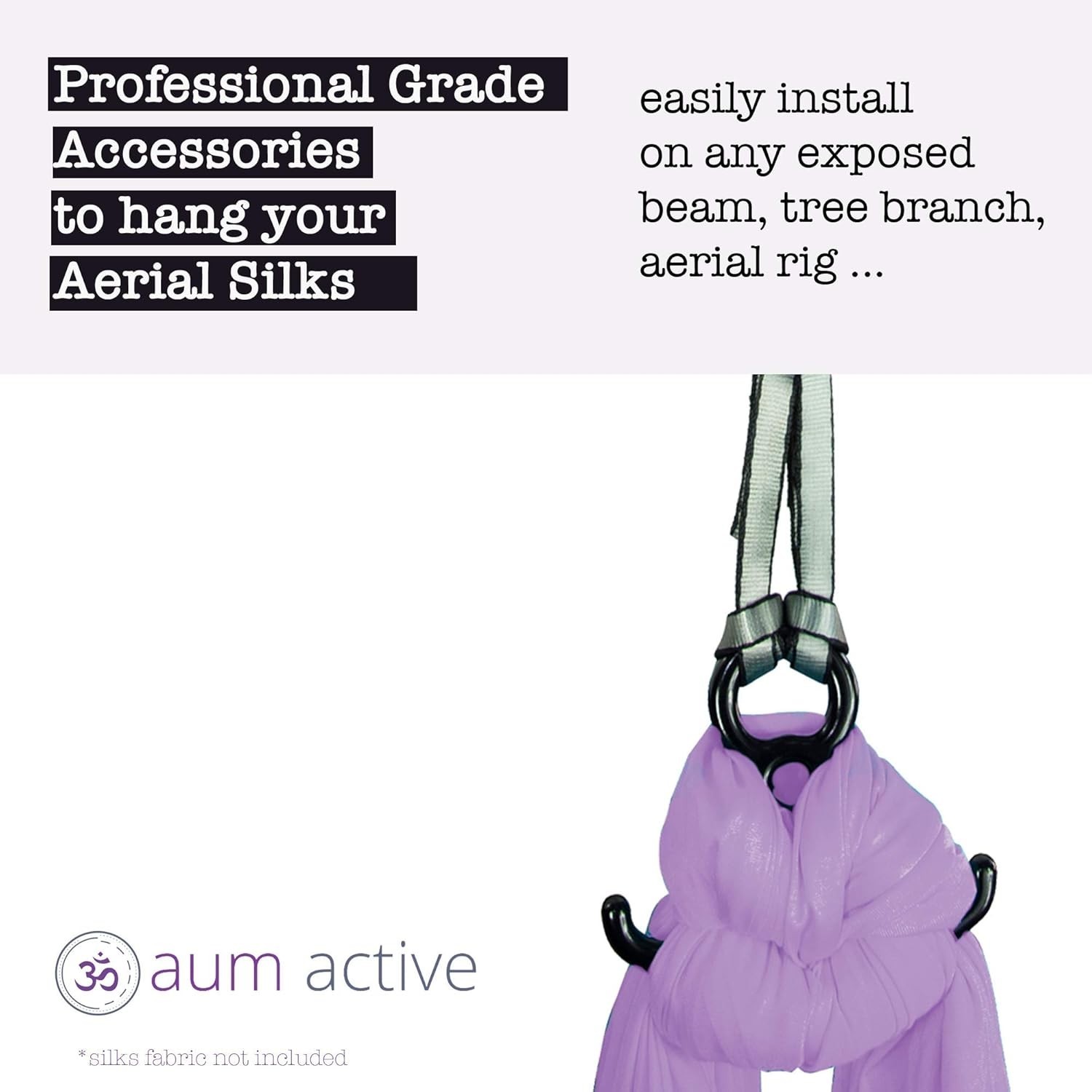 Acrobatic Aerial Silks Kit – 9 Yards Hammock, Hardware & Easy Setup Instructions