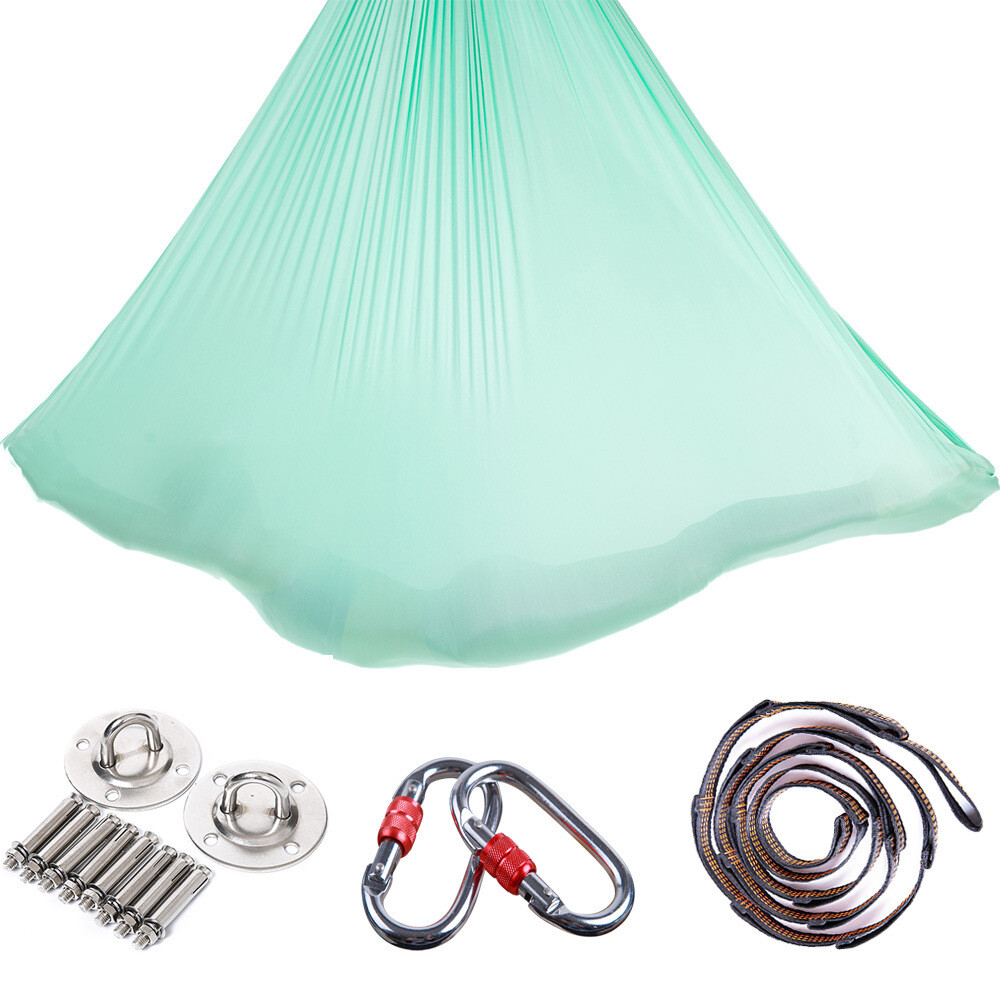 Aerial Yoga Swing Kit Hammock Trapeze Inversion Anti-gravity Full Set 5×2.8m