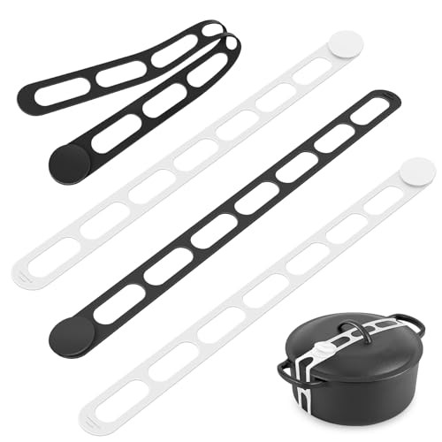Set of 4 Silicone Straps – 21&Prime; Lid Strap – Self-Locking