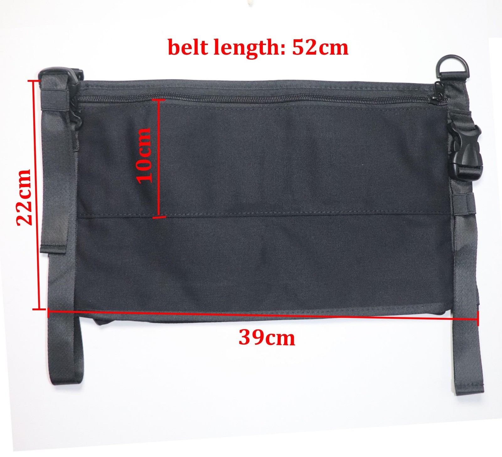 Yoga Mat Carrier Strap Shoulder Bag with Large Compartment Zipper Pocket, Black