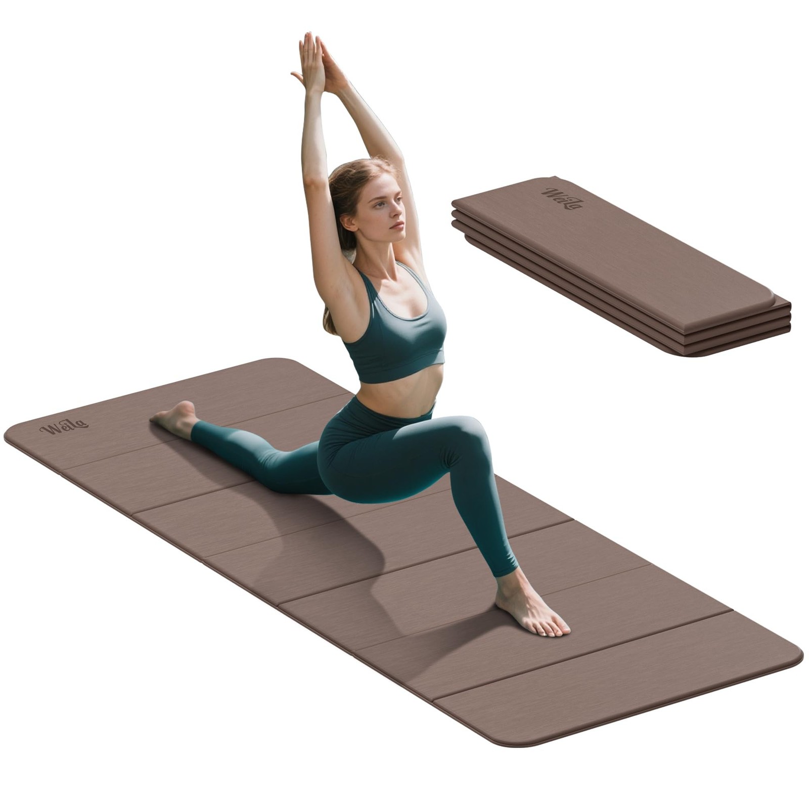 Foldable Yoga Excercise Mat 71&Prime;L x 24&Prime;W, Odourless Light Weight POE Mat For H…