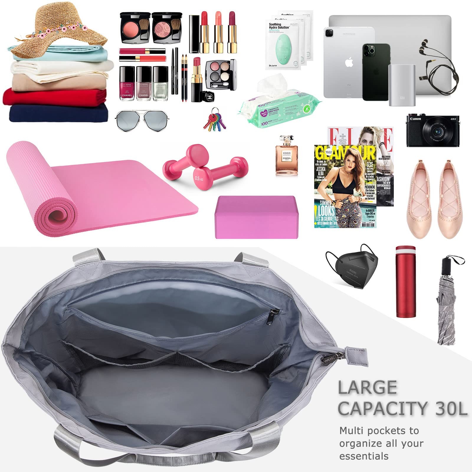 Yoga Mat Bag Waterproof Shoulder Gym Tote Holder Wet Pocket Pilates Beach