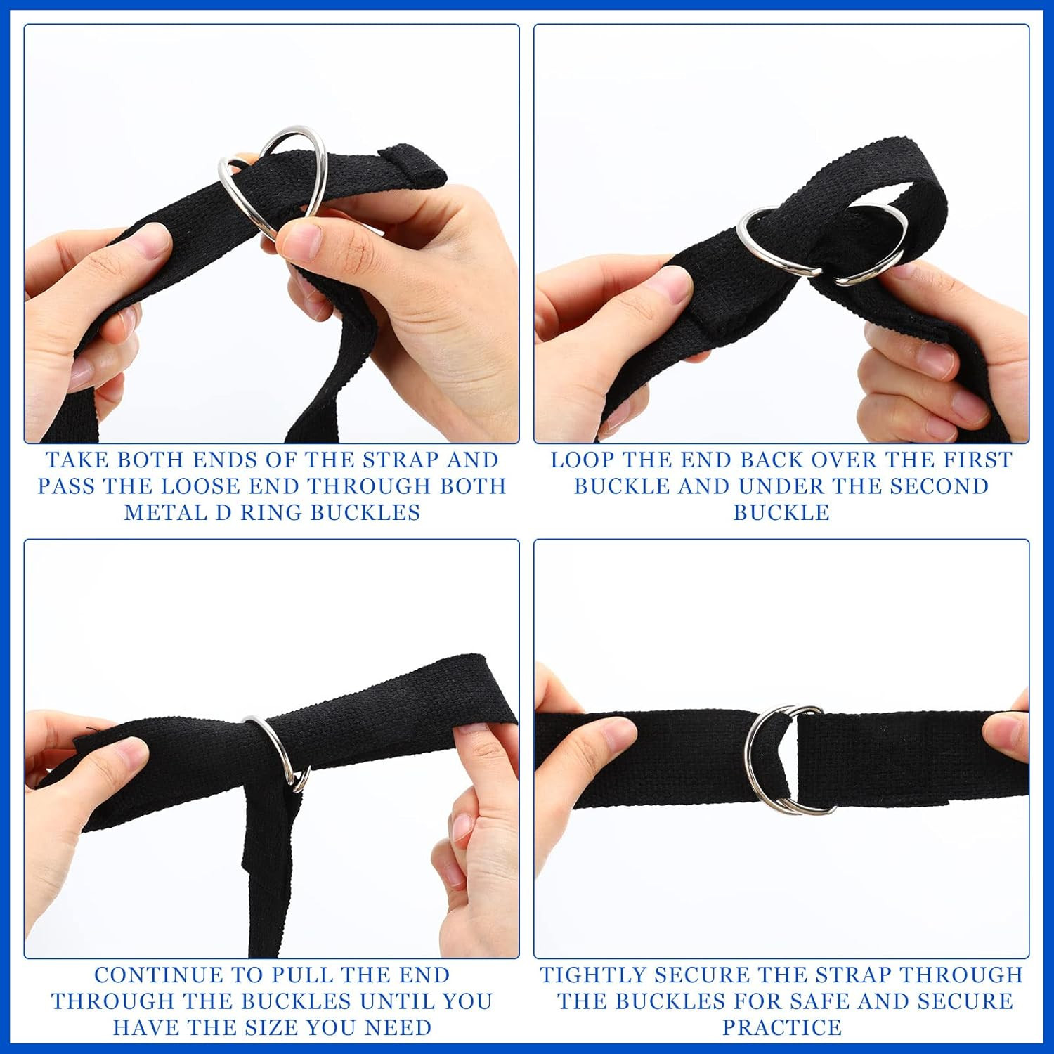 6 Pcs Yoga Strap for Stretching 8 Ft Yoga Exercise Adjustable Straps Bands with