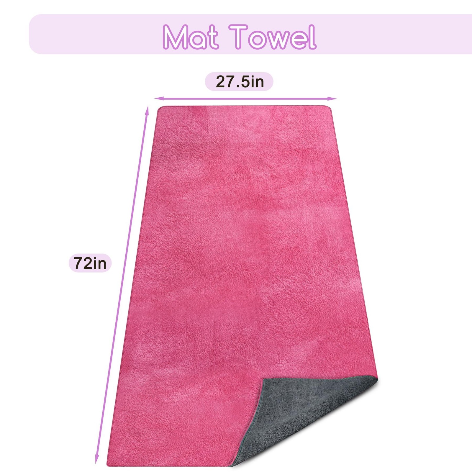 Yoga Mat Towel, Extra Thick (600GSM) Soft Hot Yoga Towel, Non-Slip and Sweat …