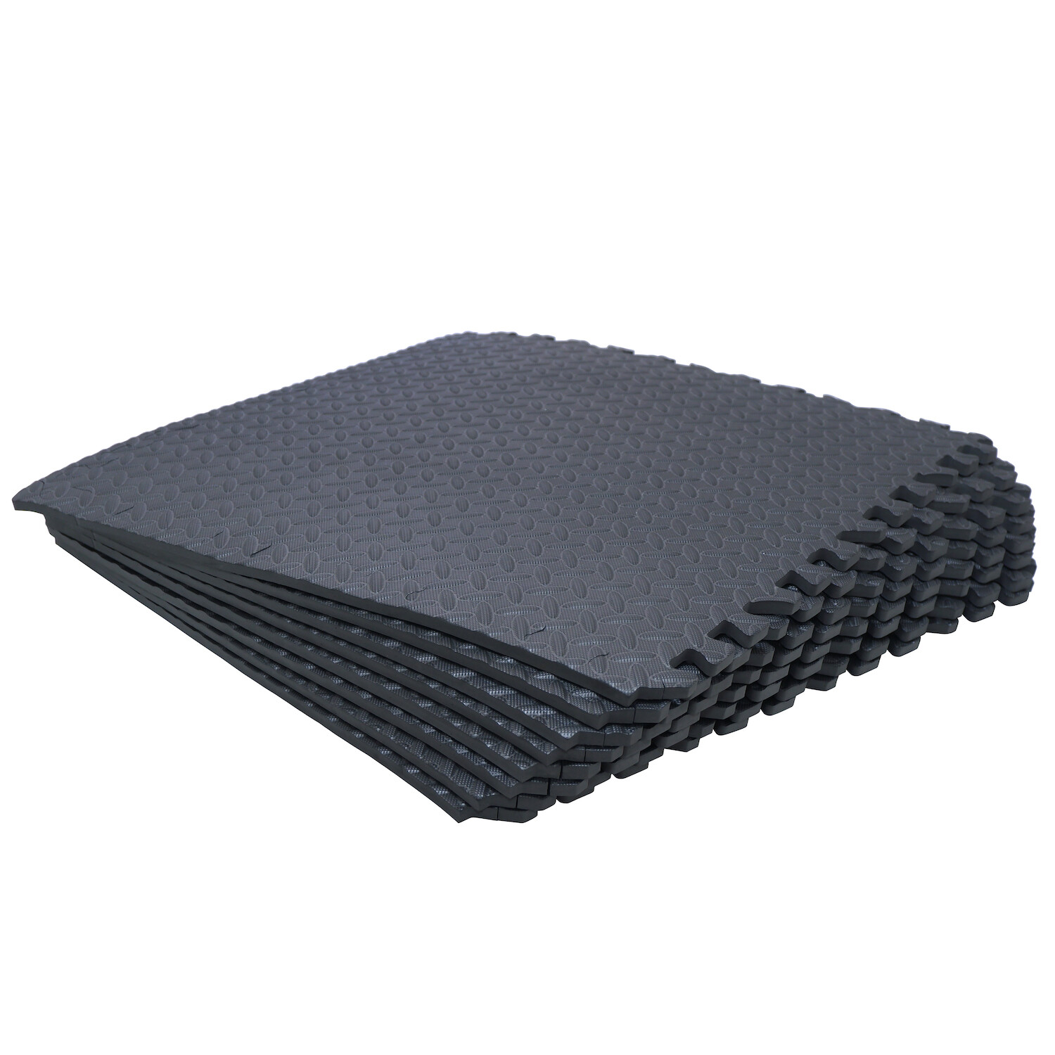 8PCs EVA Foam Exercise Tiles Floor Mat Gym Floor Fitness Yoga Workout 24×24 Blac