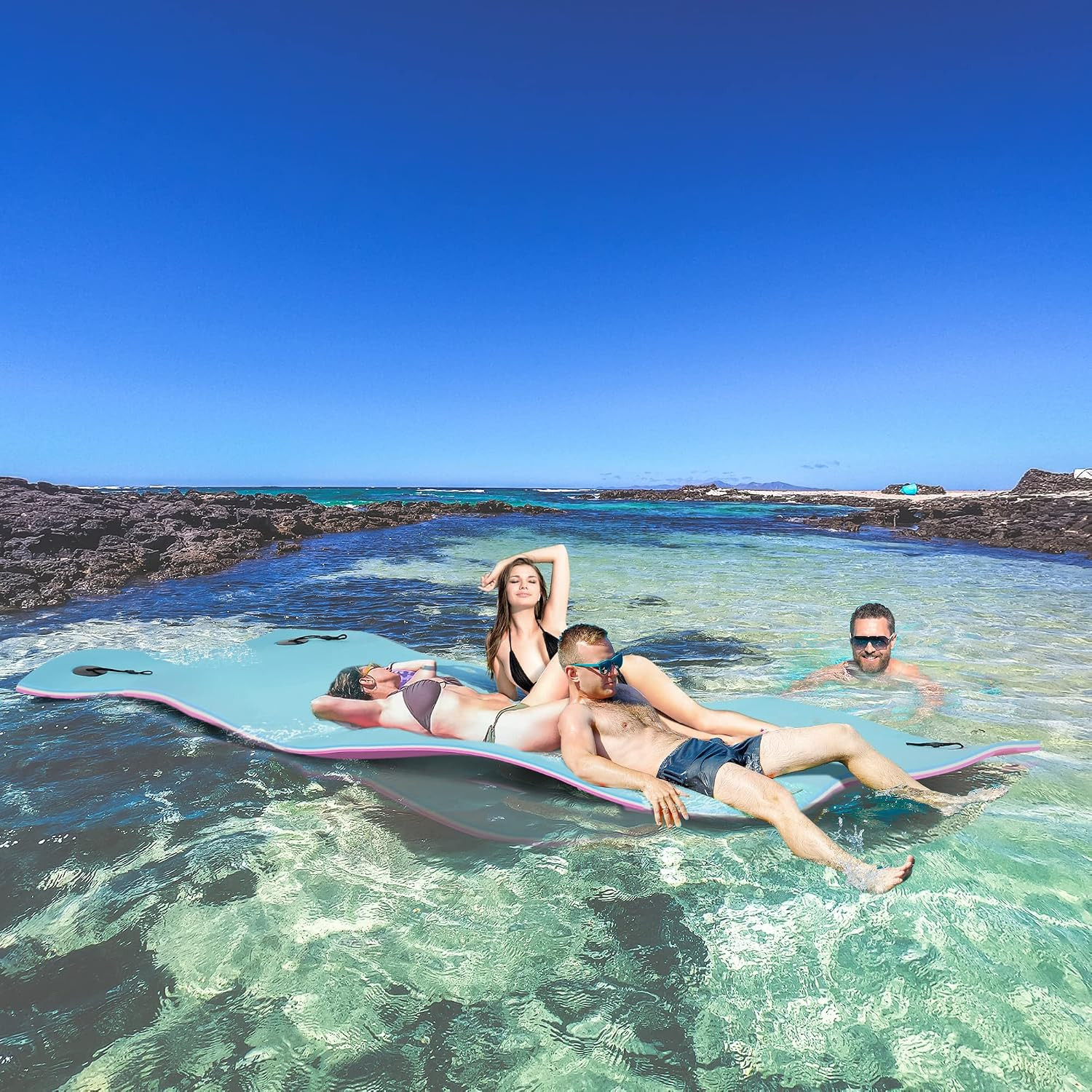 10&prime; X 5&prime; / 16.5&prime; X 5&prime; Lily Pad Floating Mat, 3-Layer Lily Pad Swimming Pool Floa