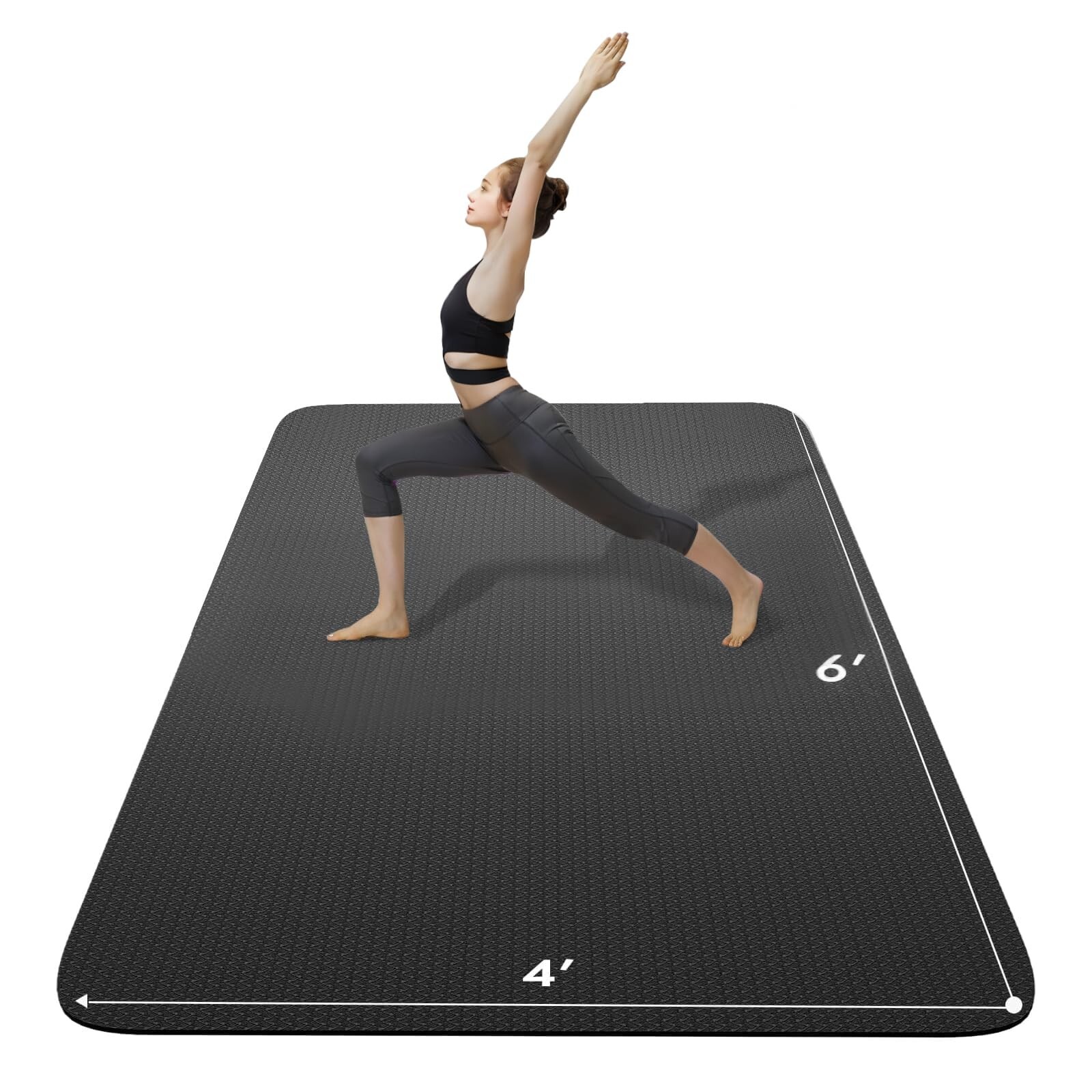 FrenzyBird Large Yoga Mat 6&rsquo;x 4&rsquo;（72”x 48”）—1/4&Prime;