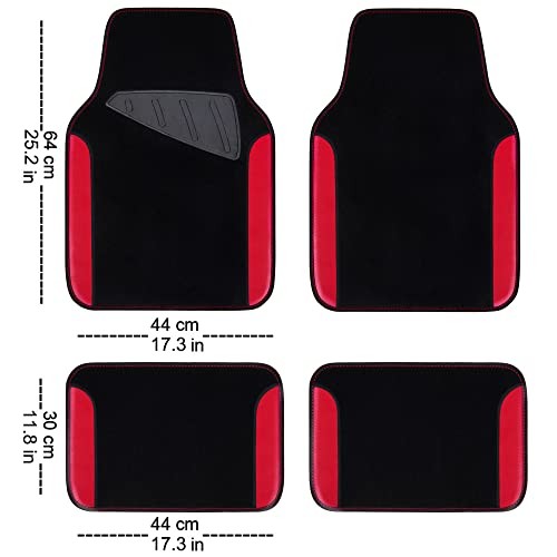 CAR PASS Waterproof Universal Fit Faux Leather Car Mats – Anti-Slip Backing for