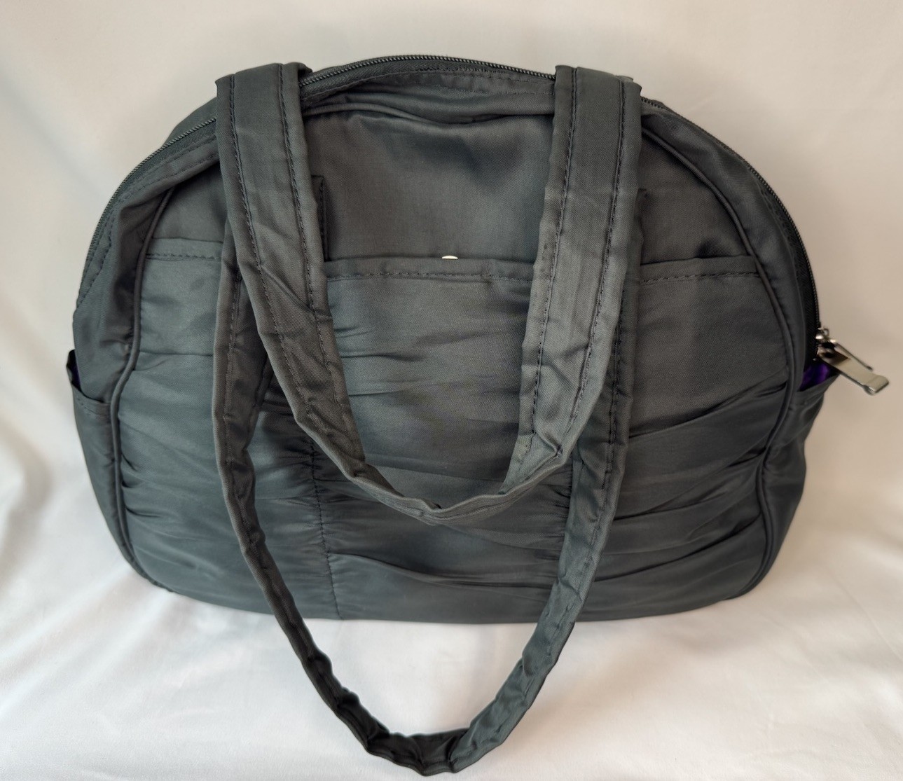 Giam Yoga Bag Black Purple Mat Water Bottle Holder With Pockets 15x12x6in