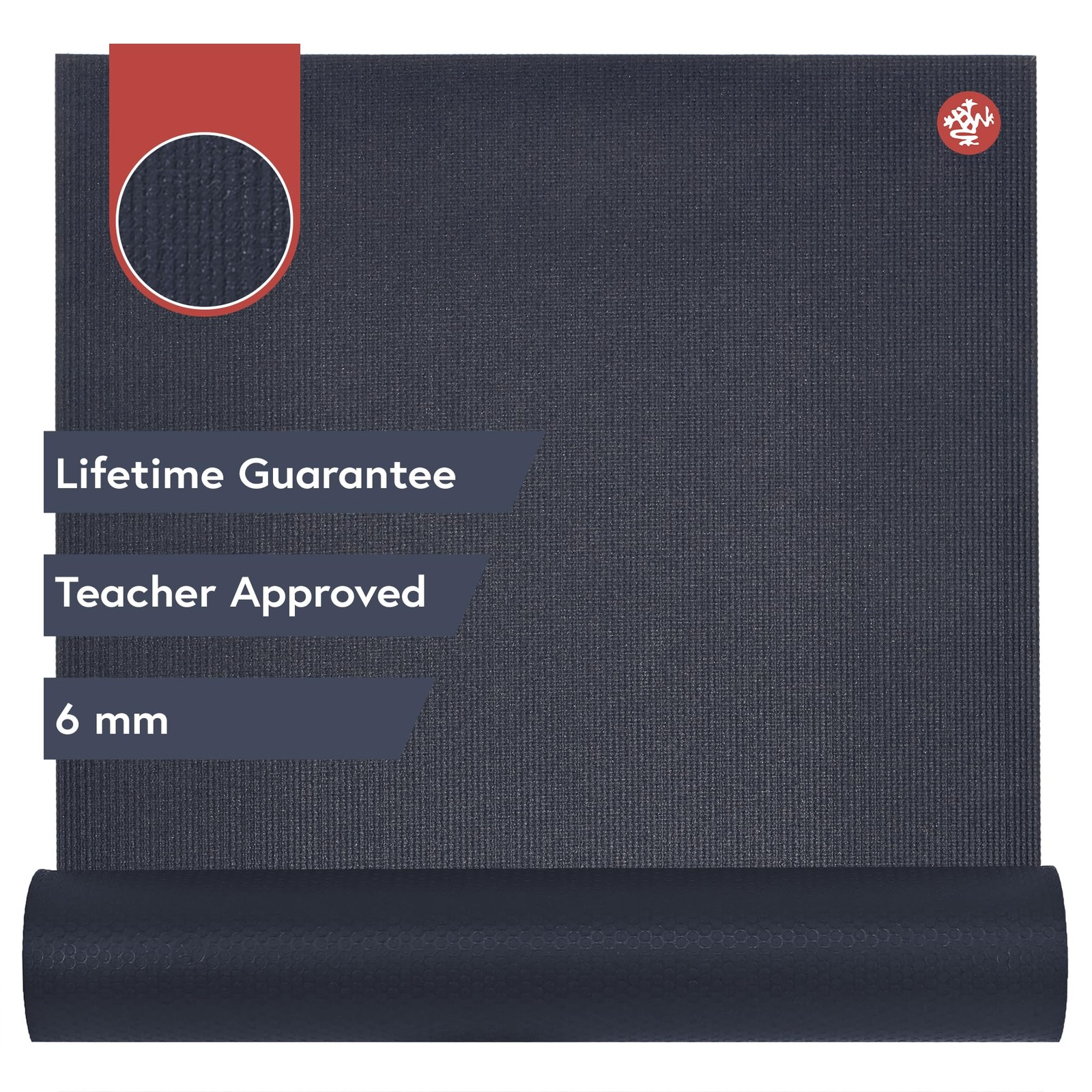 Manduka PRO Yoga Mat 71&Prime; – 6mm | Lifetime Durability | x 26&Prime;, Midnight