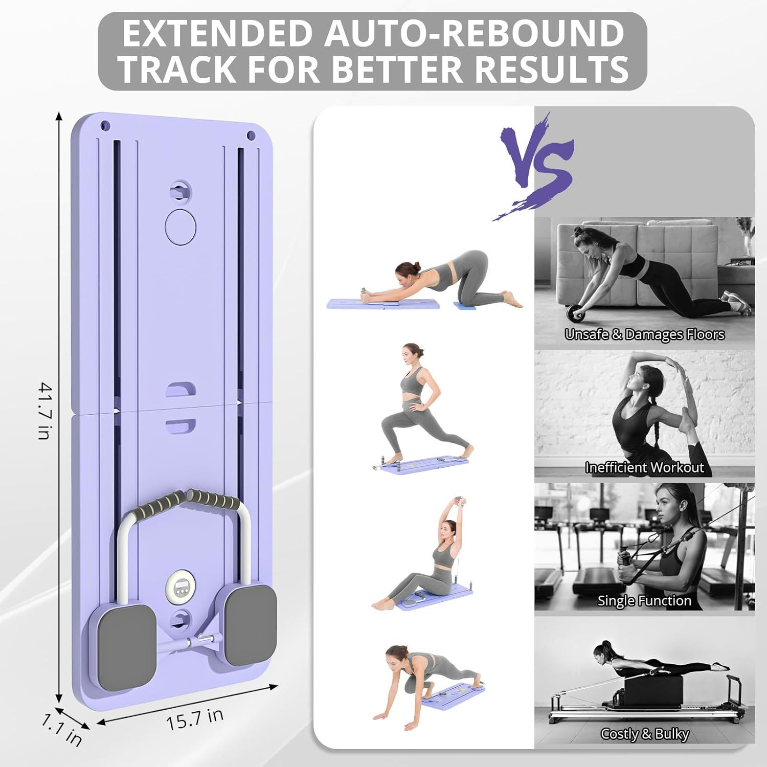 Pilates Board – 2024 Pilates Reformer Set, Multi-Purpose Foldable Pilates Reform