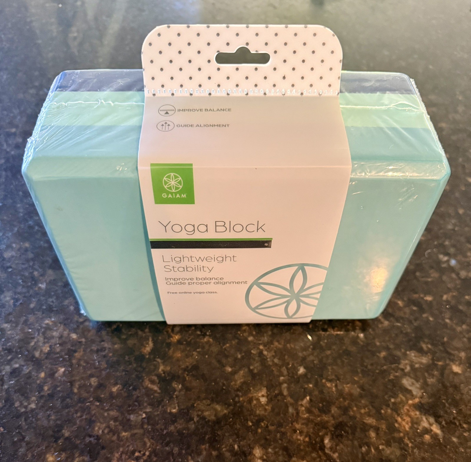 Gaiam Yoga Supportive Foam Block Soft Pilates Meditation Blue 9x6x4 NEW