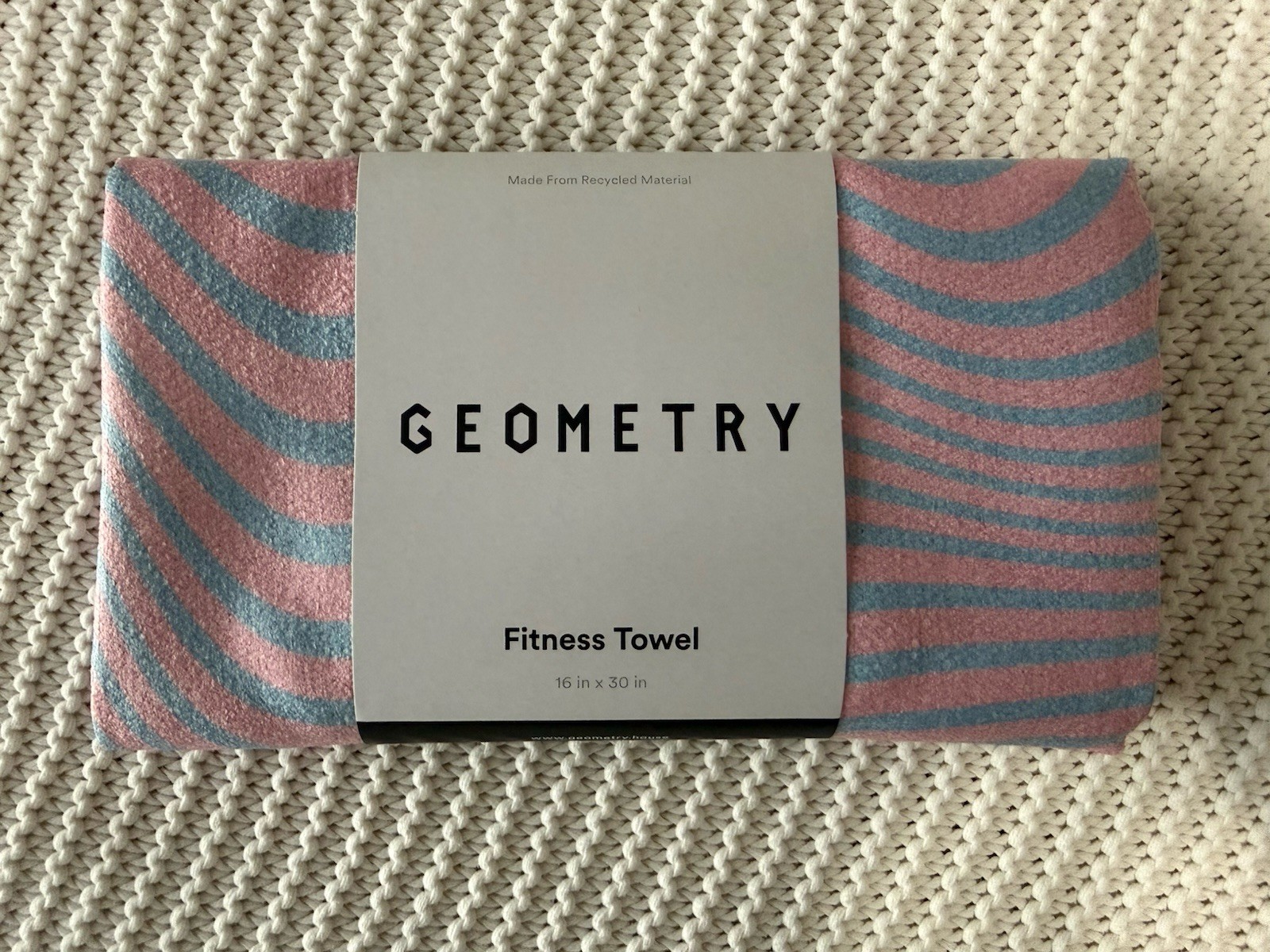 Geometry Pink & Blue Striped Absorbent Fitness Gym Towel 16&Prime;x30&Prime;~NEW!!!!