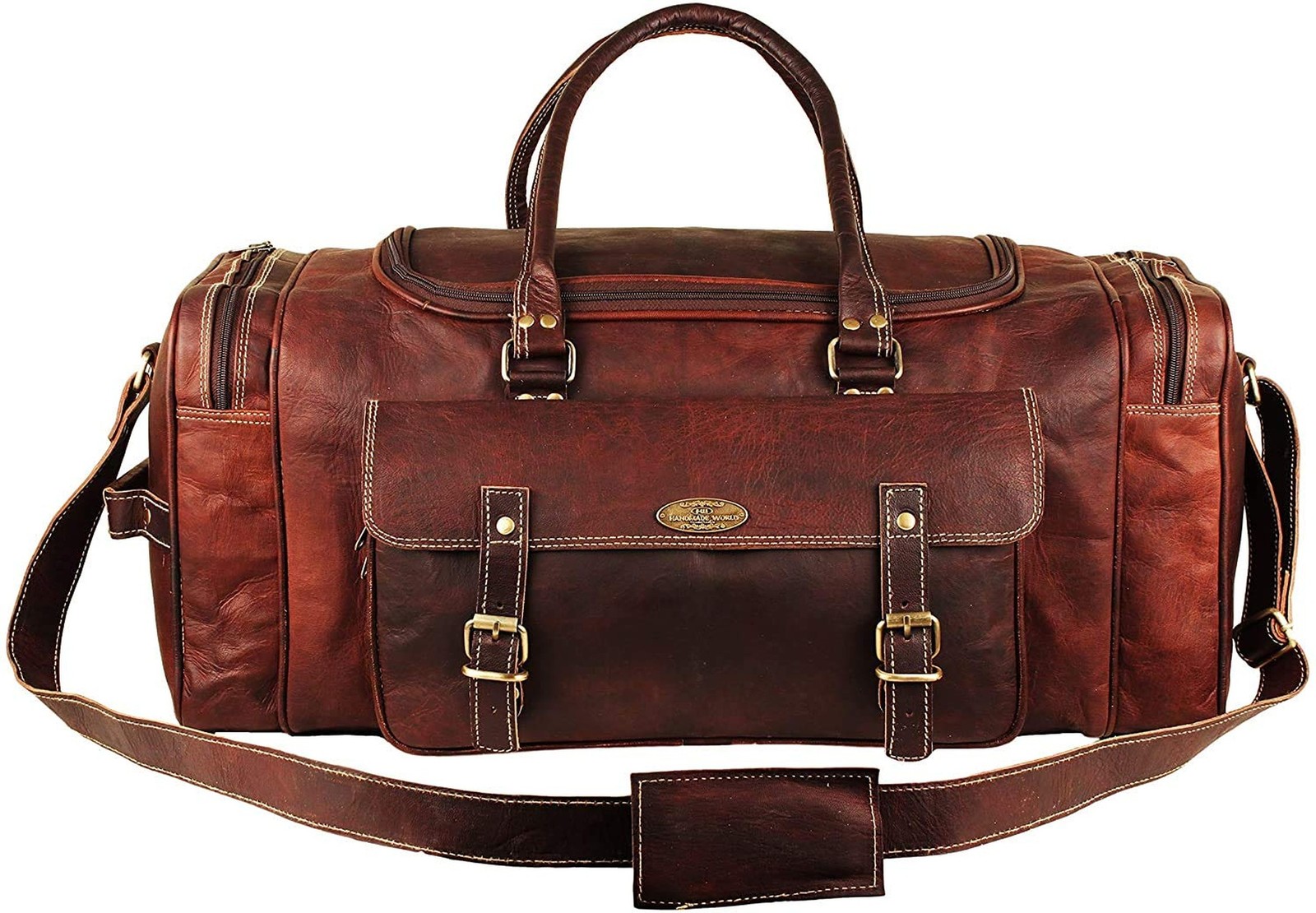 Men’s Gym Sports Overnight Weekender Bag Leather Travel Bags For Me… Fas