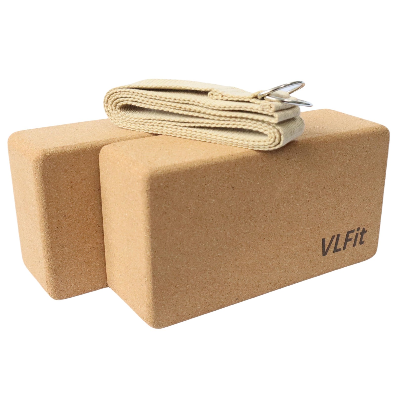 Yoga Blocks Set of 2 | Cork Yoga Blocks | 23 x 15 x 7.5 cm Each Yoga Block | Mi…