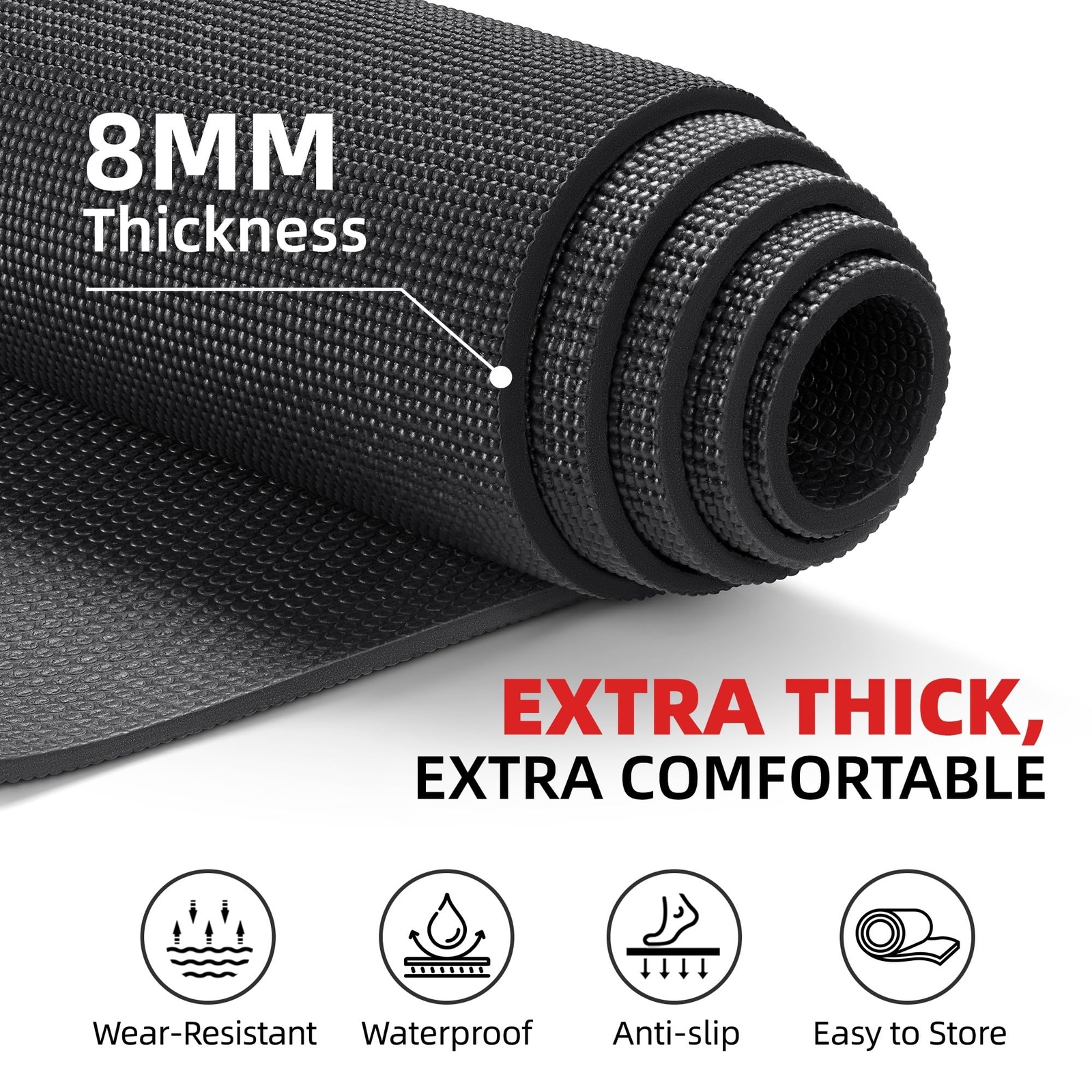 Extra Large Yoga Mat, 10&rsquo;x6&rsquo;/9&rsquo;x6&rsquo;/8&rsquo;x6&rsquo;/7&rsquo;x5&rsquo;/6&rsquo;x4&prime; (8MM/10MM) Wide Workout …