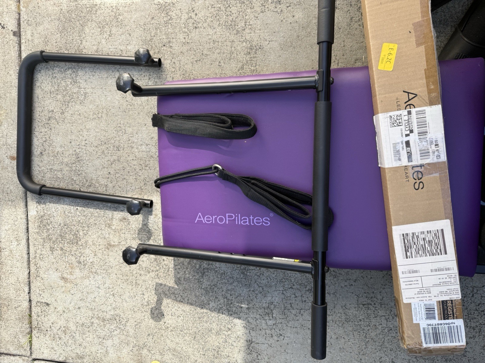 AeroPilates Purple Pilates Reformer with Rebounder and Foam Pad