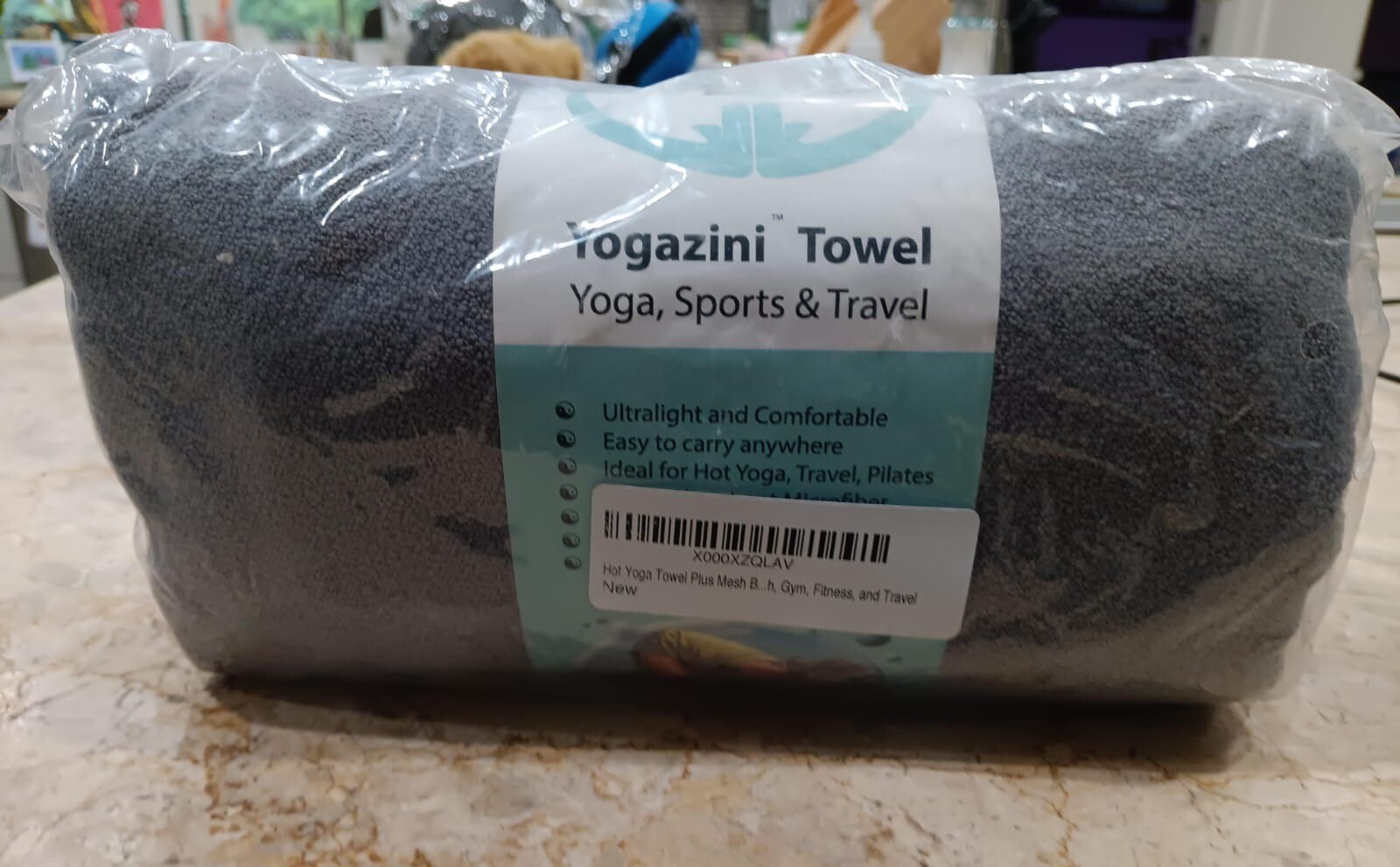 Yogazini Hot Yoga Towel, Non Slip, Super Absorbent, Plush Microfiber Yoga Mat