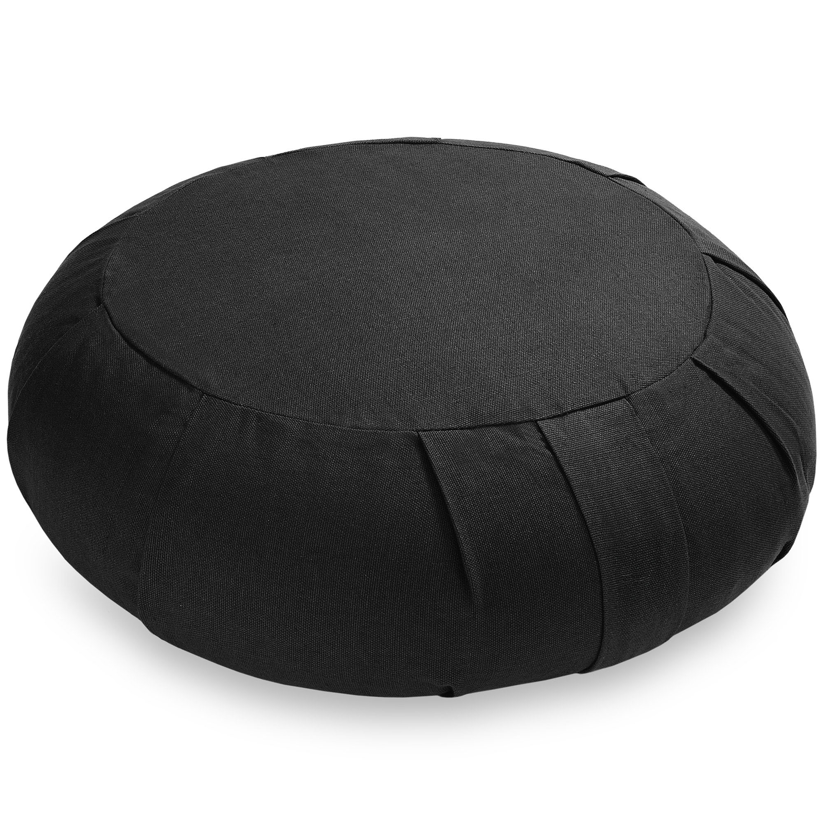 15&Prime; Round Organic Cotton Buckwheat Hull Meditation Cushion – Black
