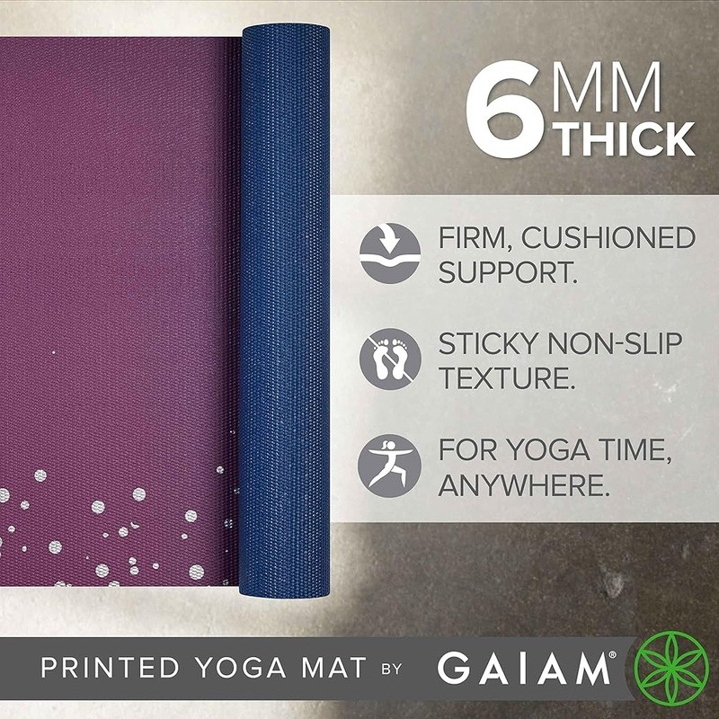Thick Non-Slip Yoga Mat Lightweight PVC Eco-Friendly Includes Free Workout New